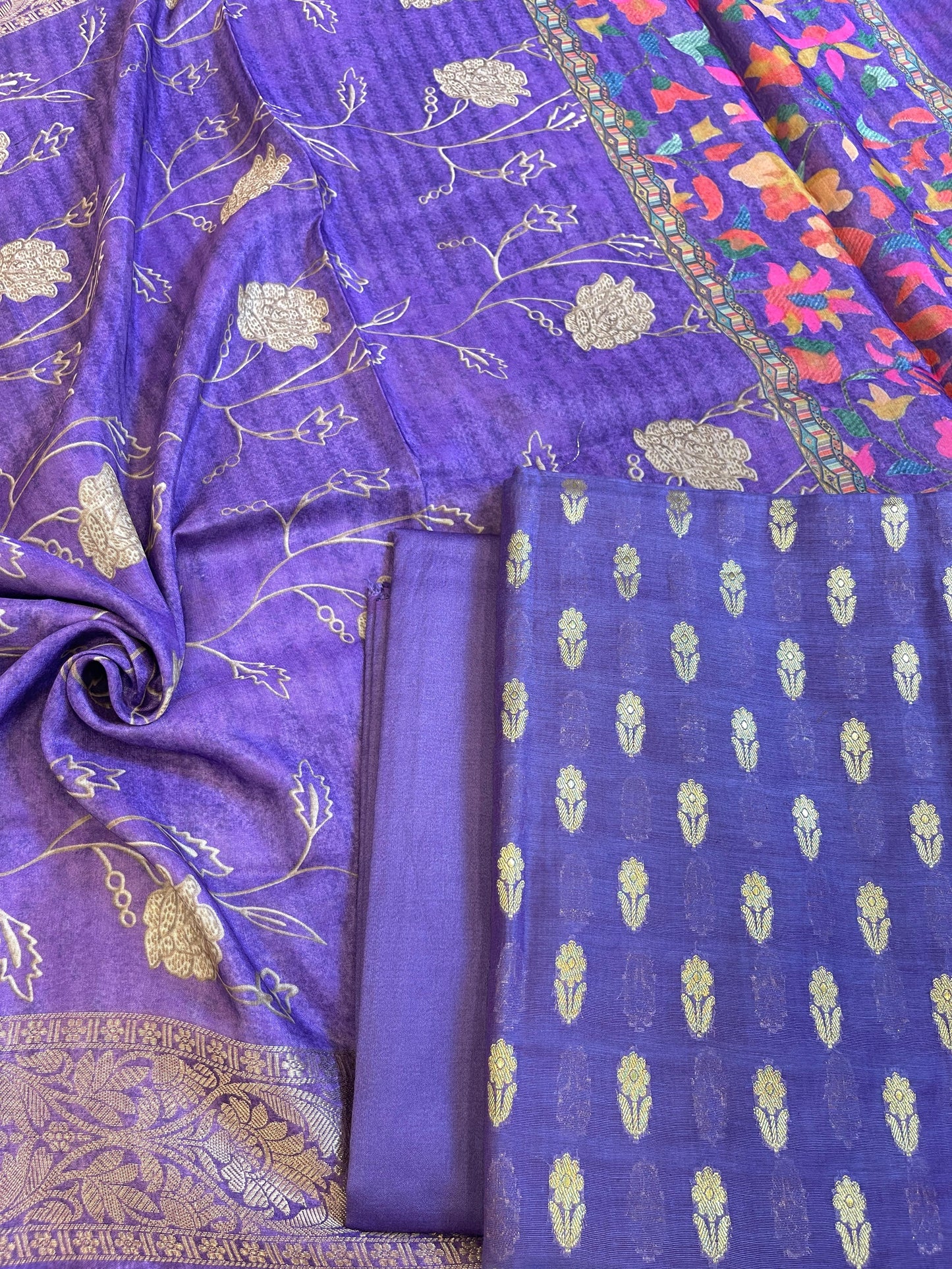 Purple Cotton Mercerise Zari Booti Banarasi Suit with Digital Print Dupatta 10IM_CMP3