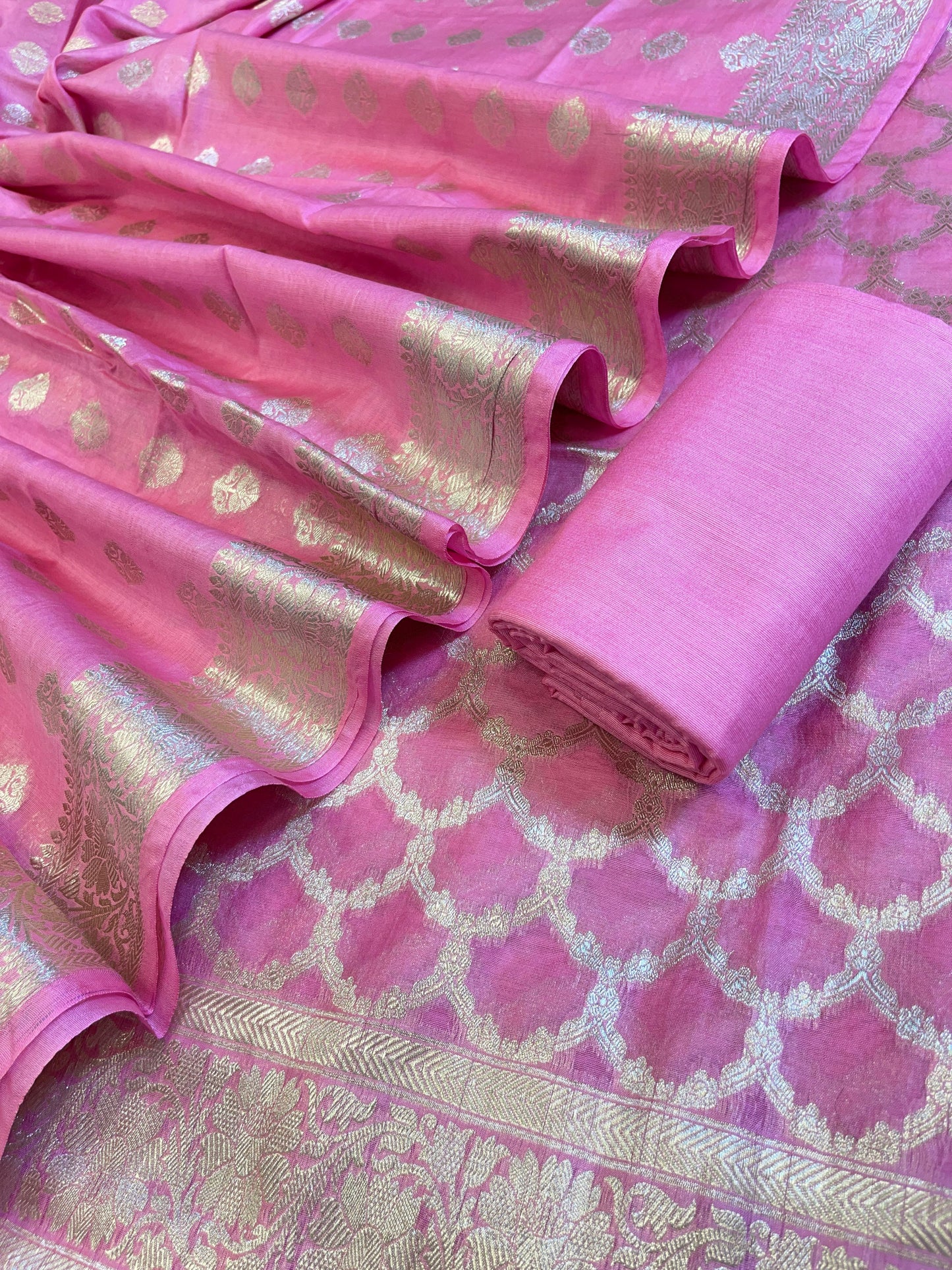 Pink Pure Cotton Dyable Zari Geometrical Jaal Banarasi Suit 11IM_PCD4
