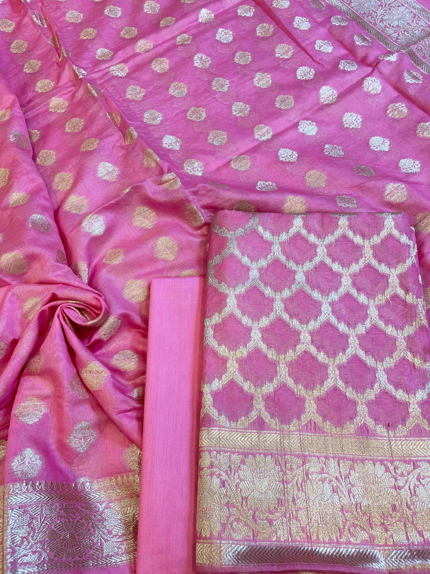 Pink Pure Cotton Dyable Zari Geometrical Jaal Banarasi Suit 11IM_PCD4