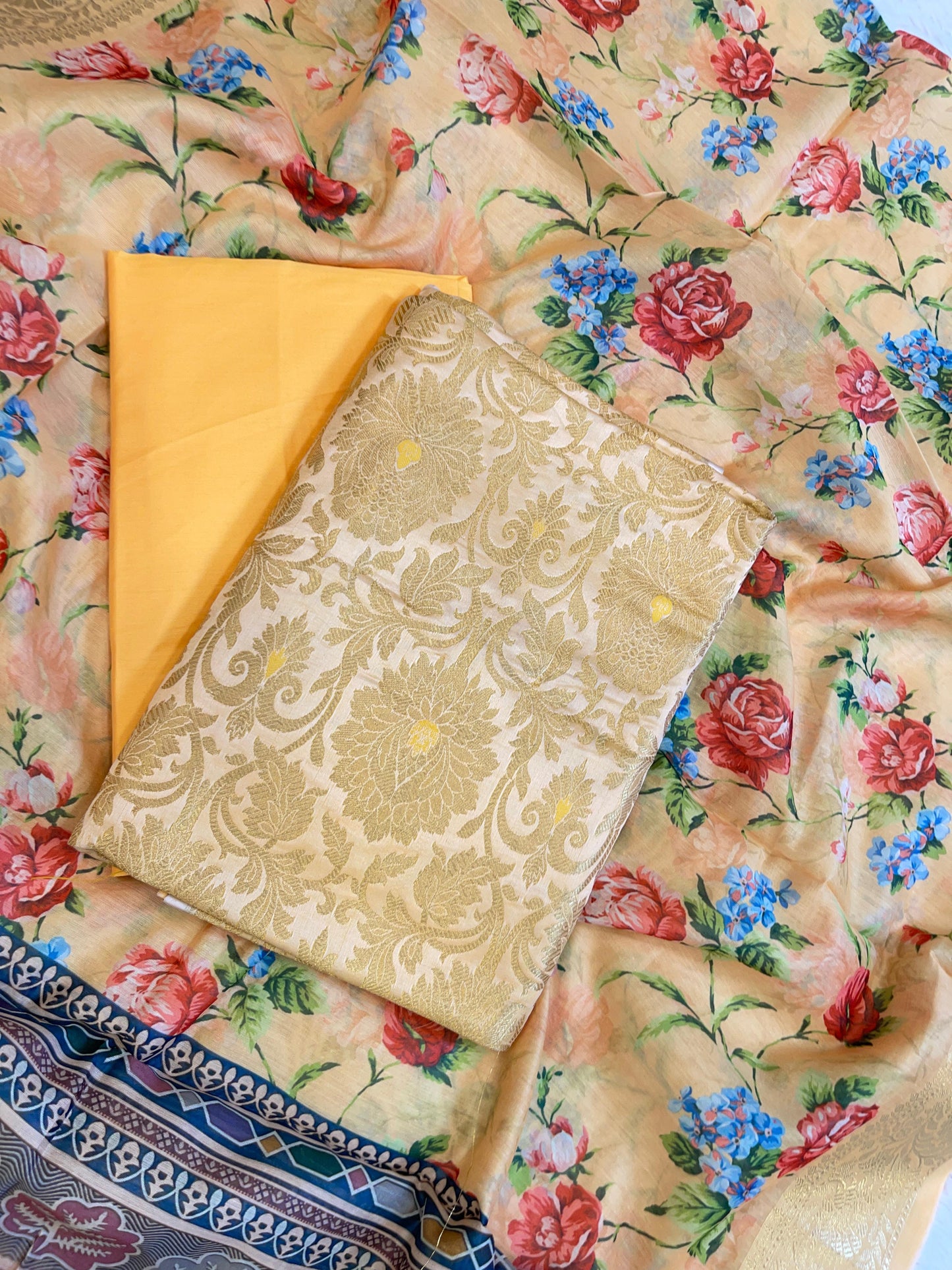 Yellow Brocade Kimkhab Floral Boota Jaal Banarasi Suit with Digital Print Dupatta 11SKL_BK4