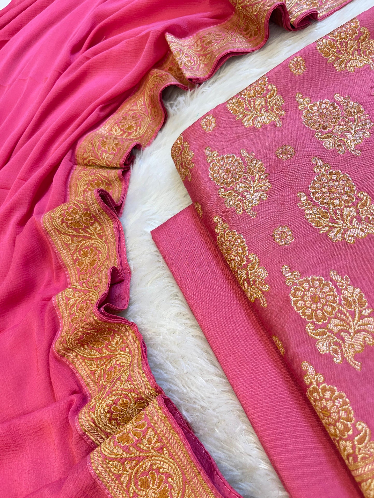Magenta Cotton Resham Floral Neem Zari Booti Banarasi Suit 155SHL_CNM2