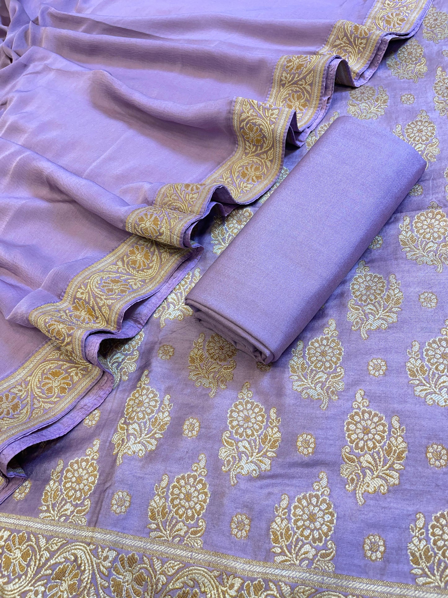 Lavender Cotton Resham Floral Neem Zari Booti Banarasi Suit 155SHL_CNM5
