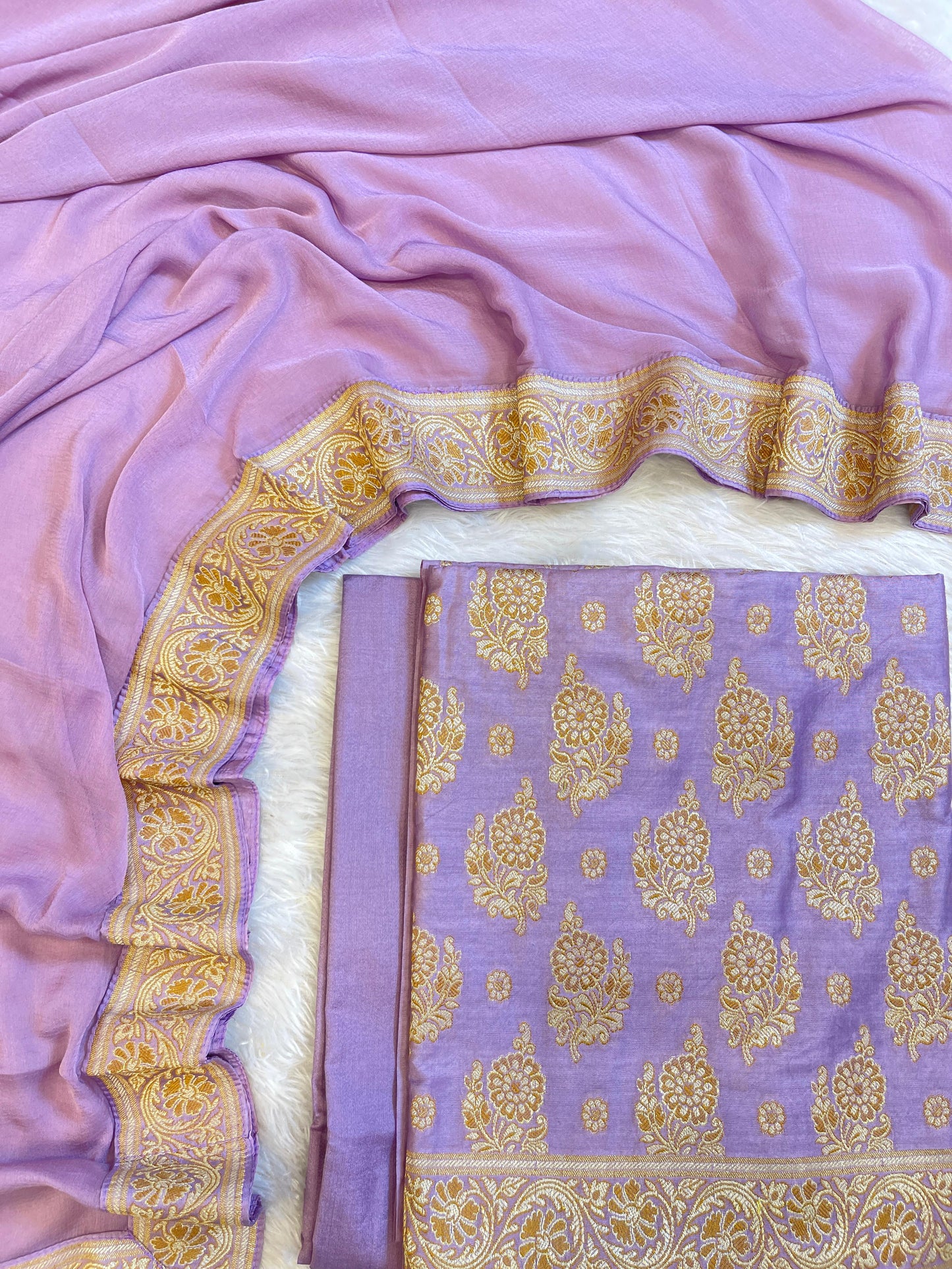 Lavender Cotton Resham Floral Neem Zari Booti Banarasi Suit 155SHL_CNM5