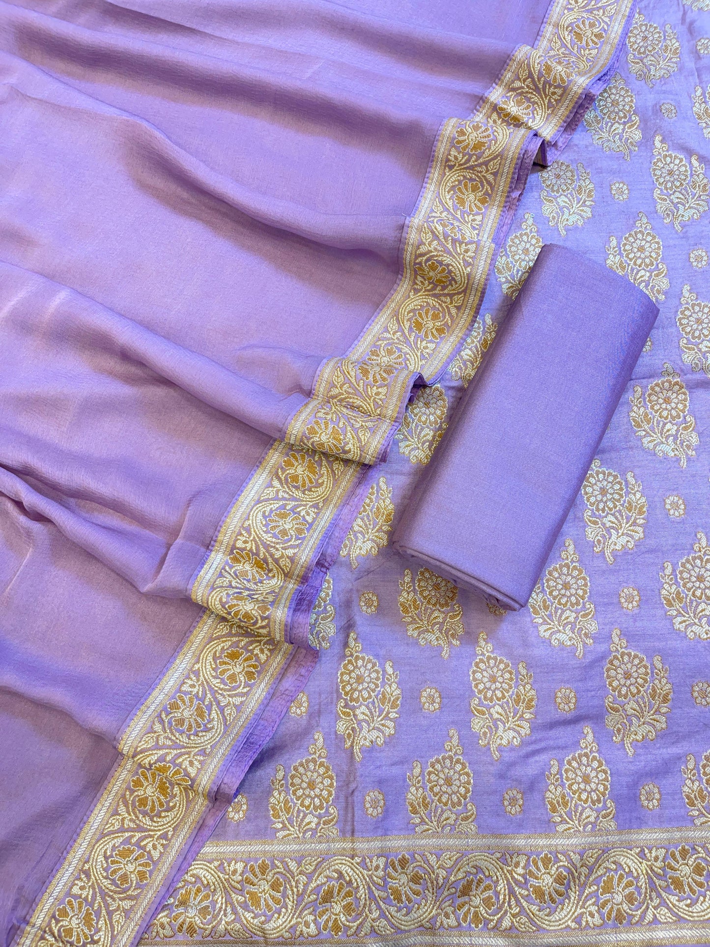 Lavender Cotton Resham Floral Neem Zari Booti Banarasi Suit 155SHL_CNM5