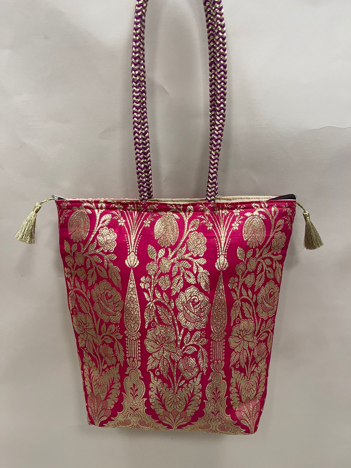 Pink Banarasi Hand Bag HBG_56