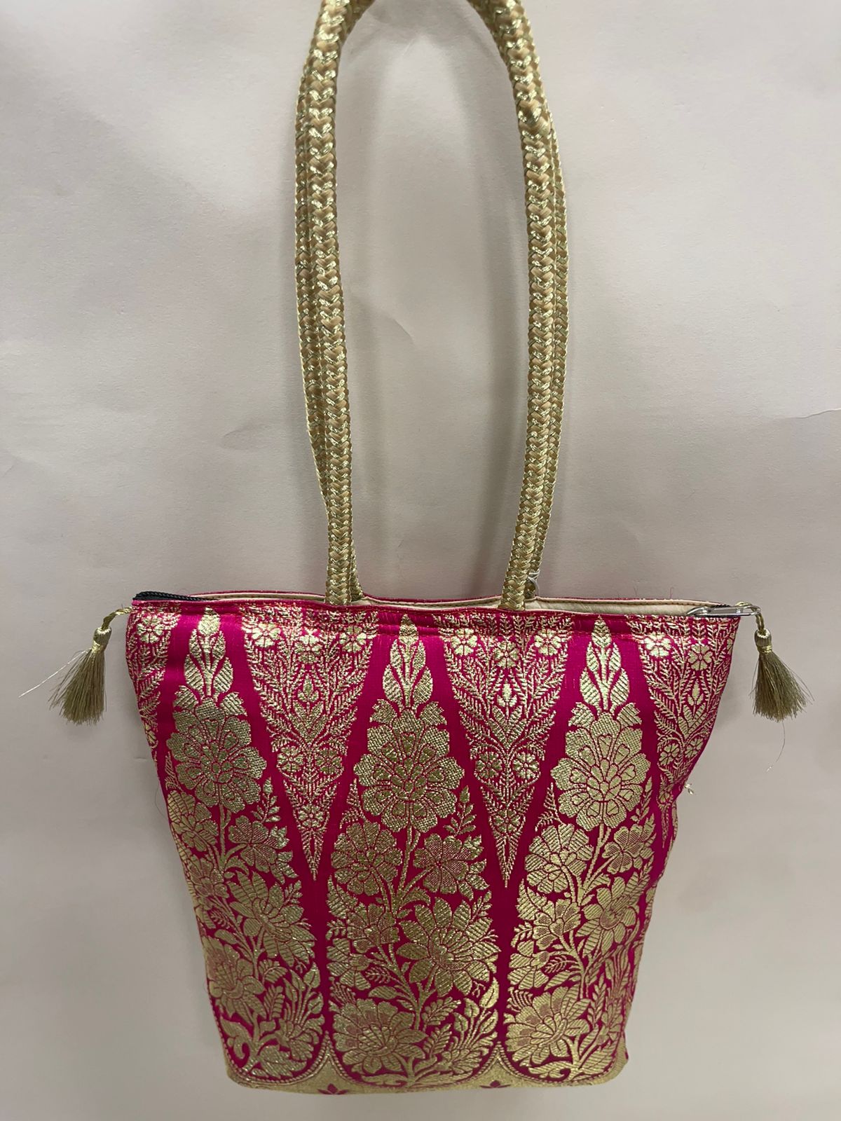 Pink Banarasi Hand Bag HBG_55