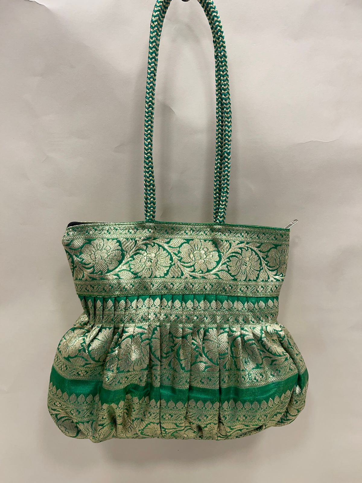 Green Banarasi Hand Bag HBG_43