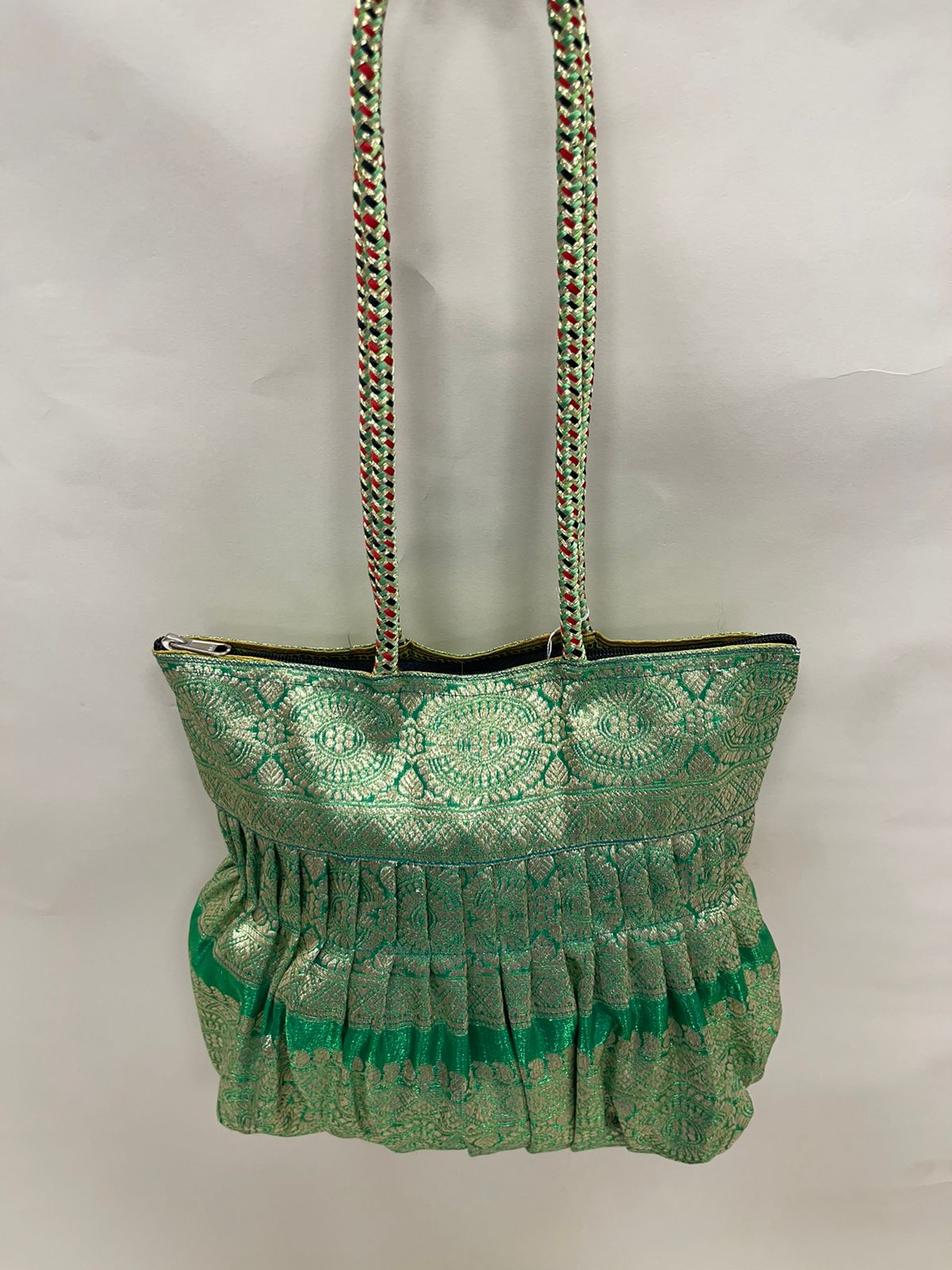 Green Banarasi Hand Bag HBG_45