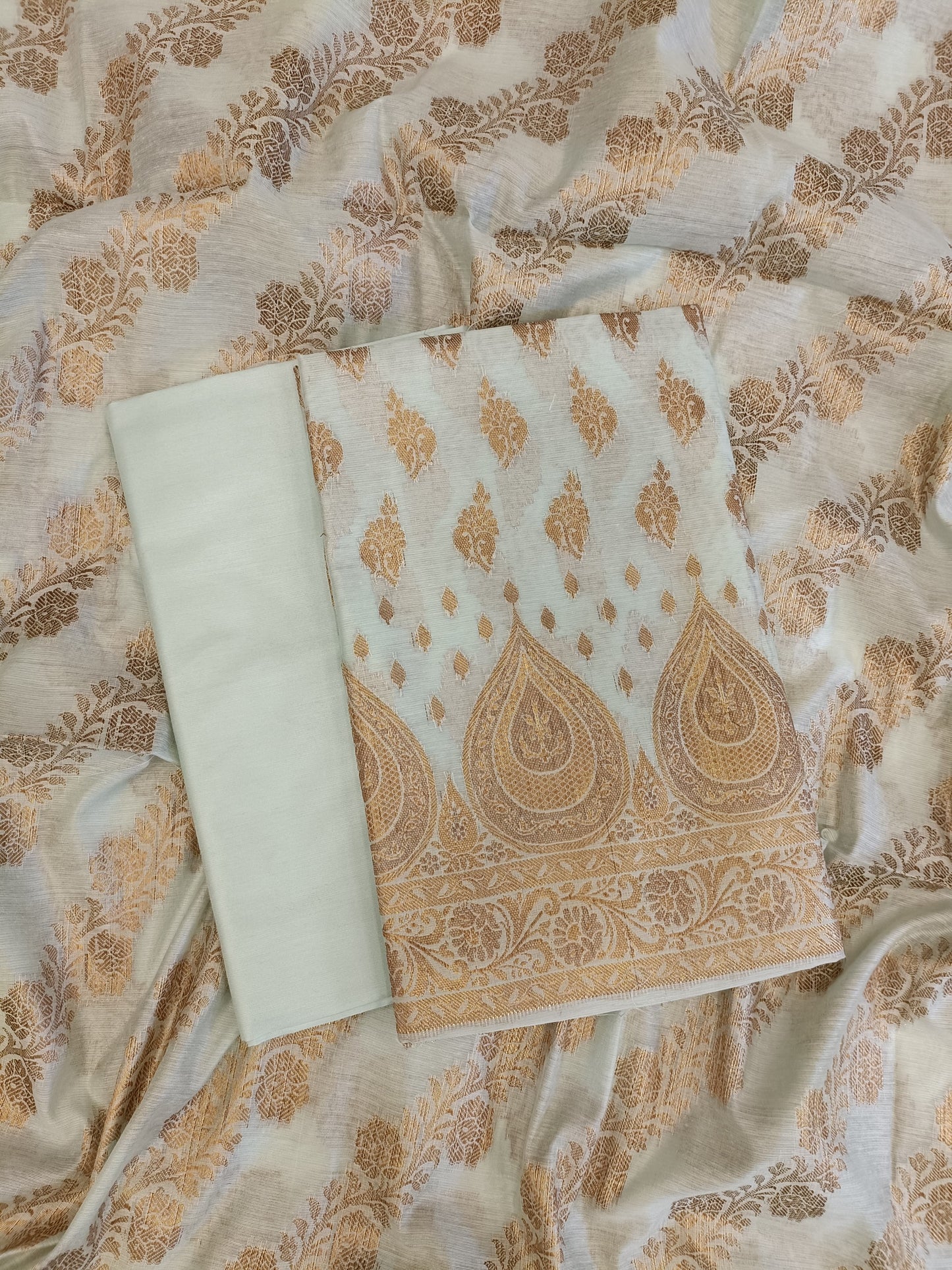 Light Blue Cotton Alfi Zari Booti Banarasi 3 pcs Suit Set 525IM_CTN13