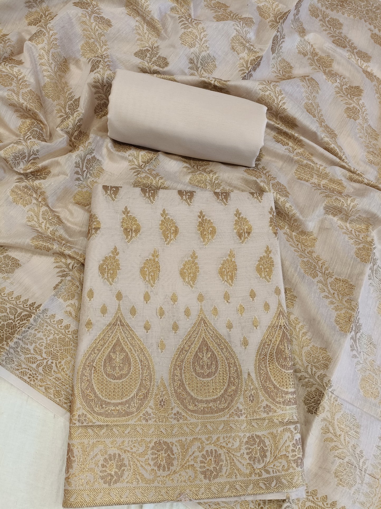 Mauve Cotton Alfi Zari Booti Banarasi 3 pcs Suit Set 525IM_CTN14