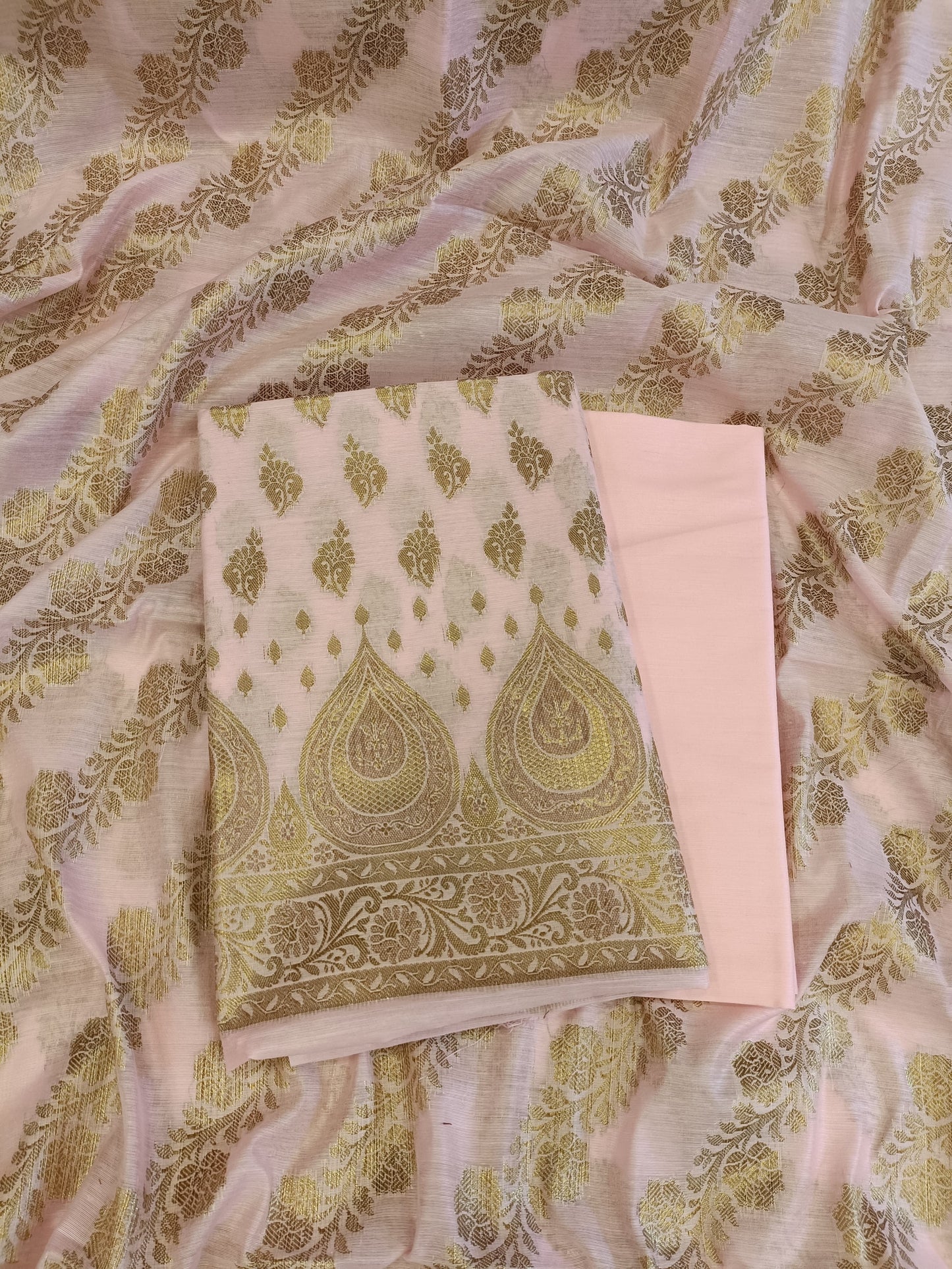 Pink Cotton Alfi Zari Booti Banarasi 3 pcs Suit Set 525IM_CTN17