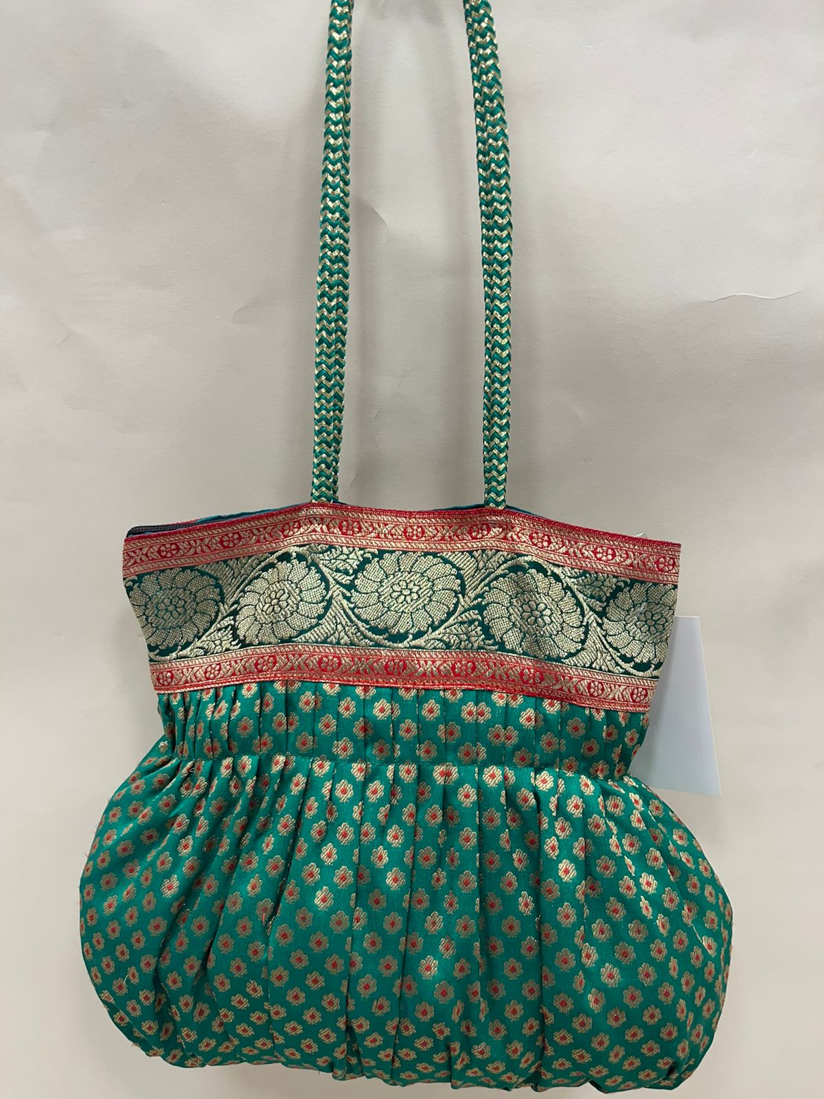 Green Banarasi Hand Bag HBG_36