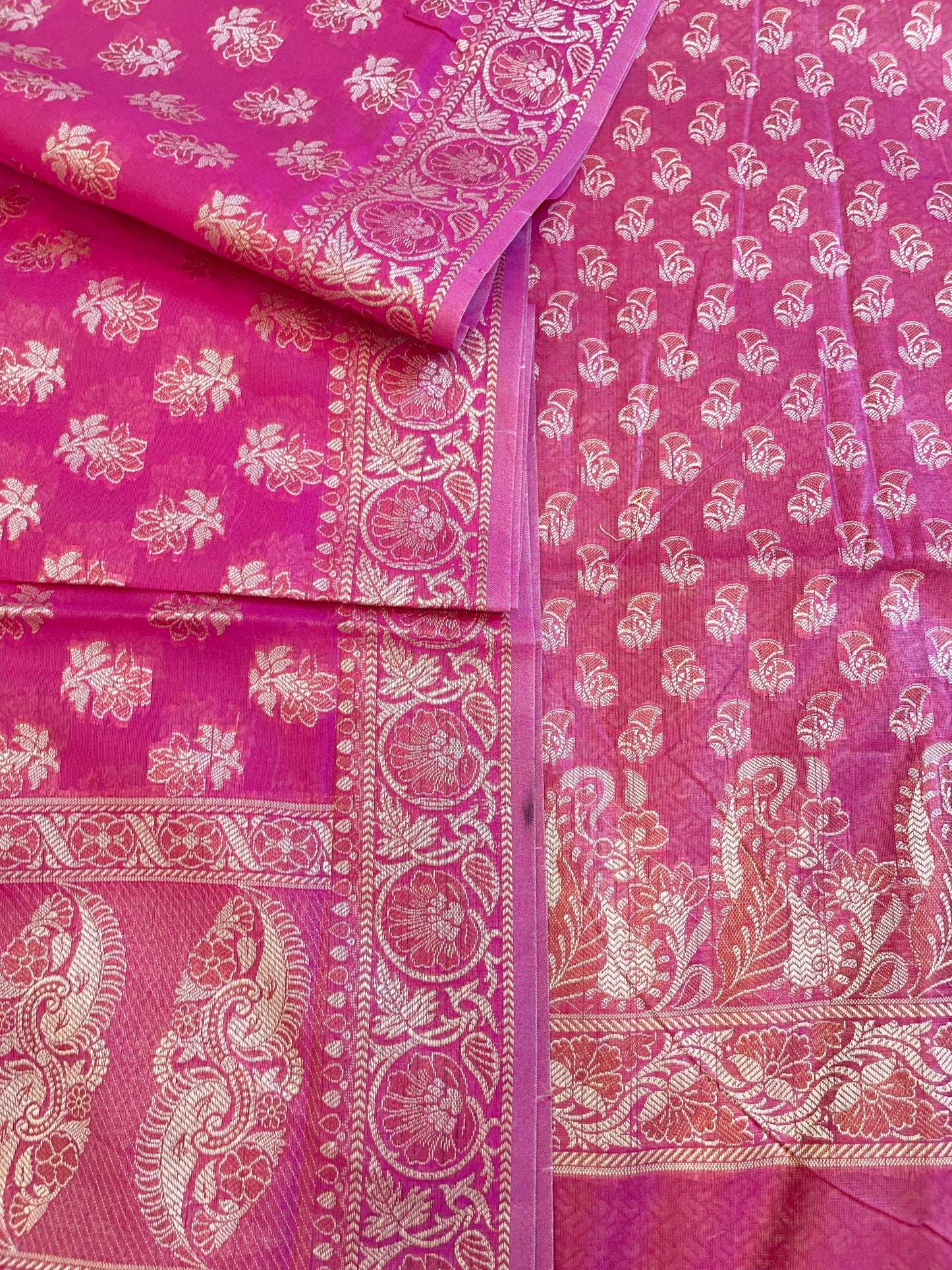 Magenta Cotton Alfi Resham with Floral Booti Dupatta Banarasi Suit 600AJ_PJS1
