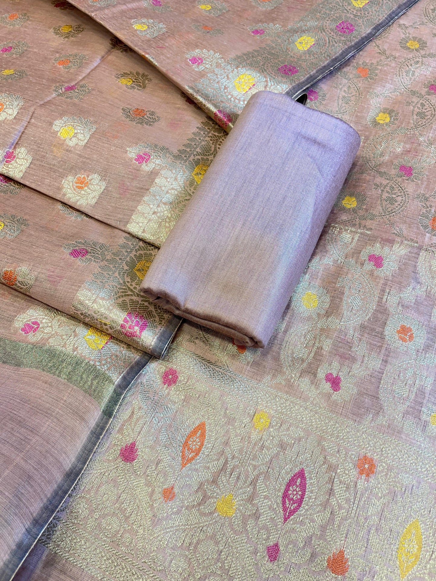 Peach Cotton Resham Minakari Zari Jaal Banarasi Suit 625AJ_PBC3