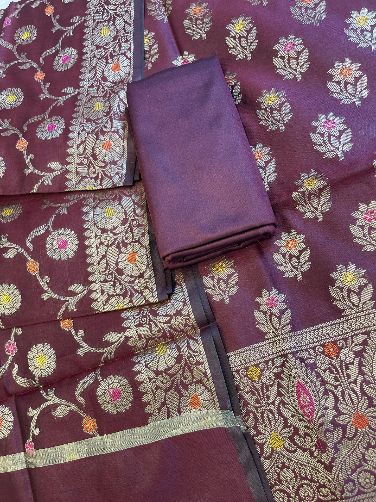 Brown Tapeta Silk Floral Mina Zari Booti Banarasi Suit 625AJ_TPT69
