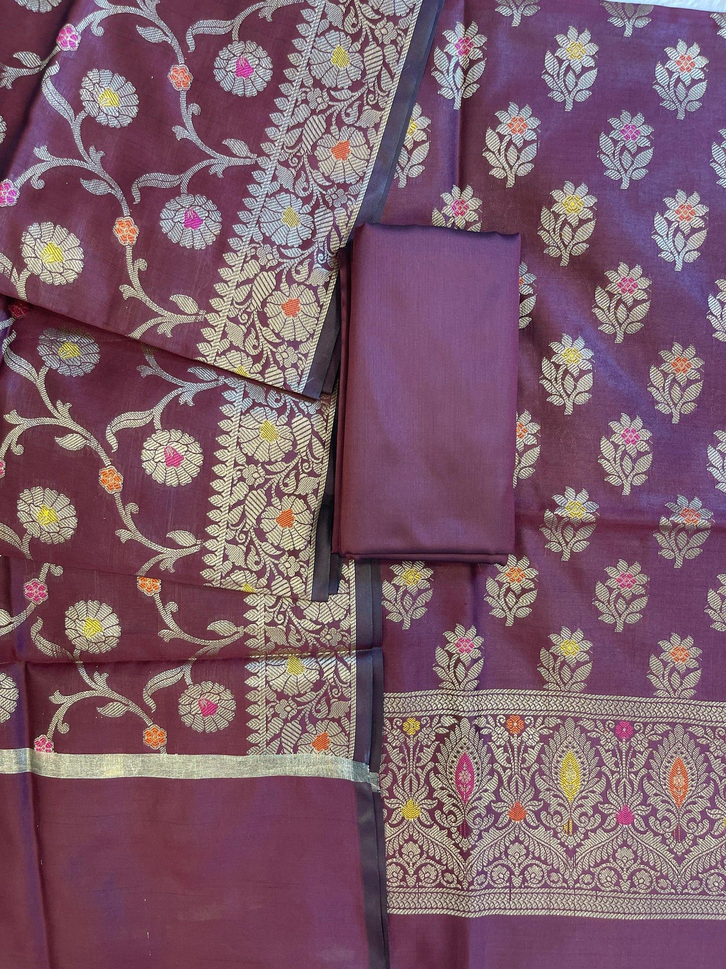 Brown Tapeta Silk Floral Mina Zari Booti Banarasi Suit 625AJ_TPT69