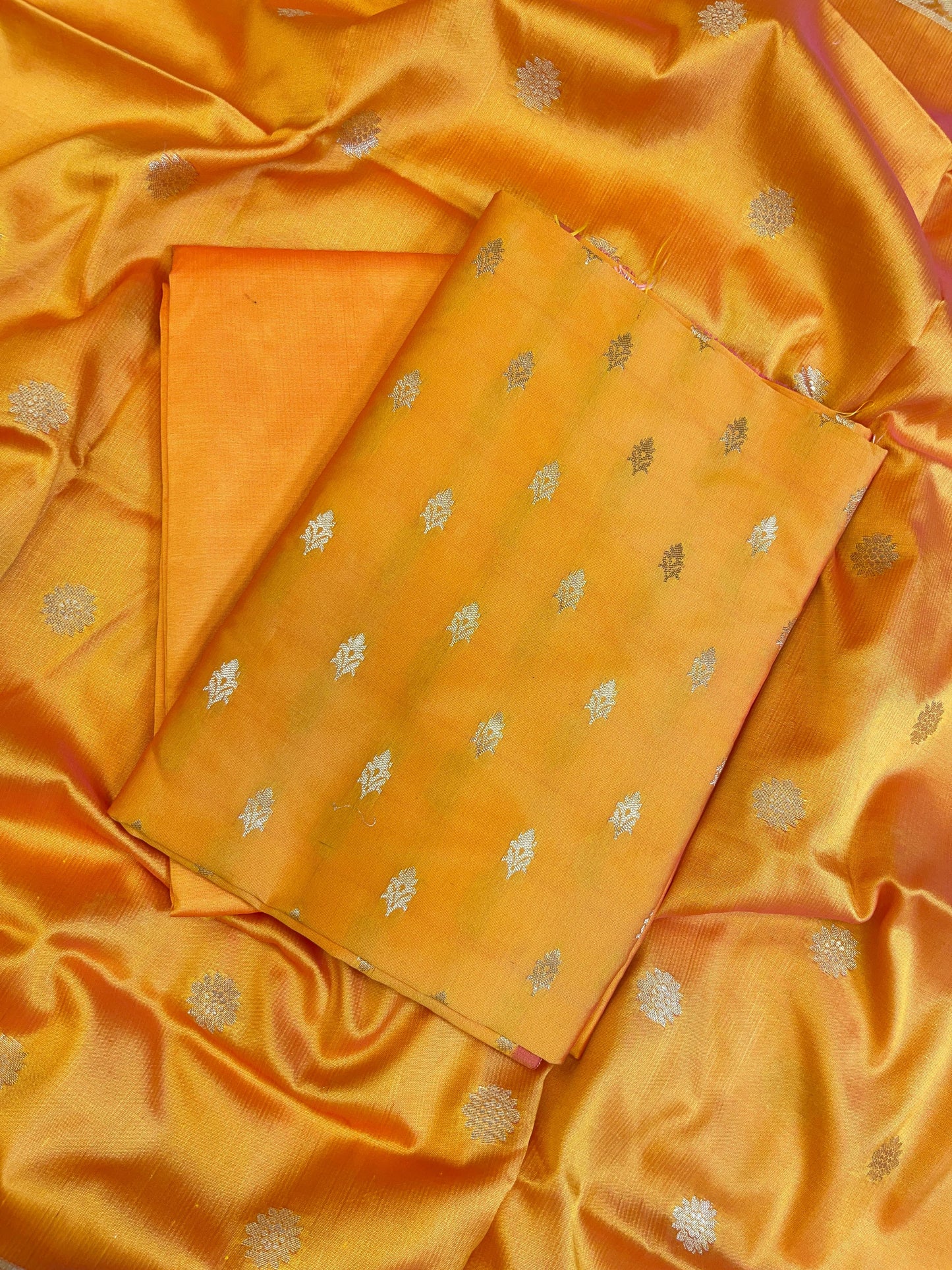 Gold Kiran Silk Floral Zari Booti Banarasi Suit 65SKL_KRN2