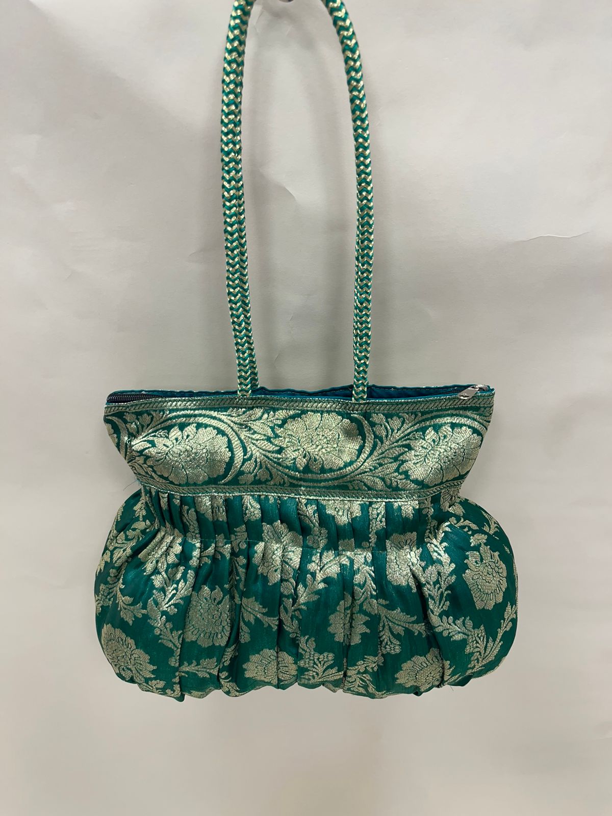Green Banarasi Hand Bag HBG_44
