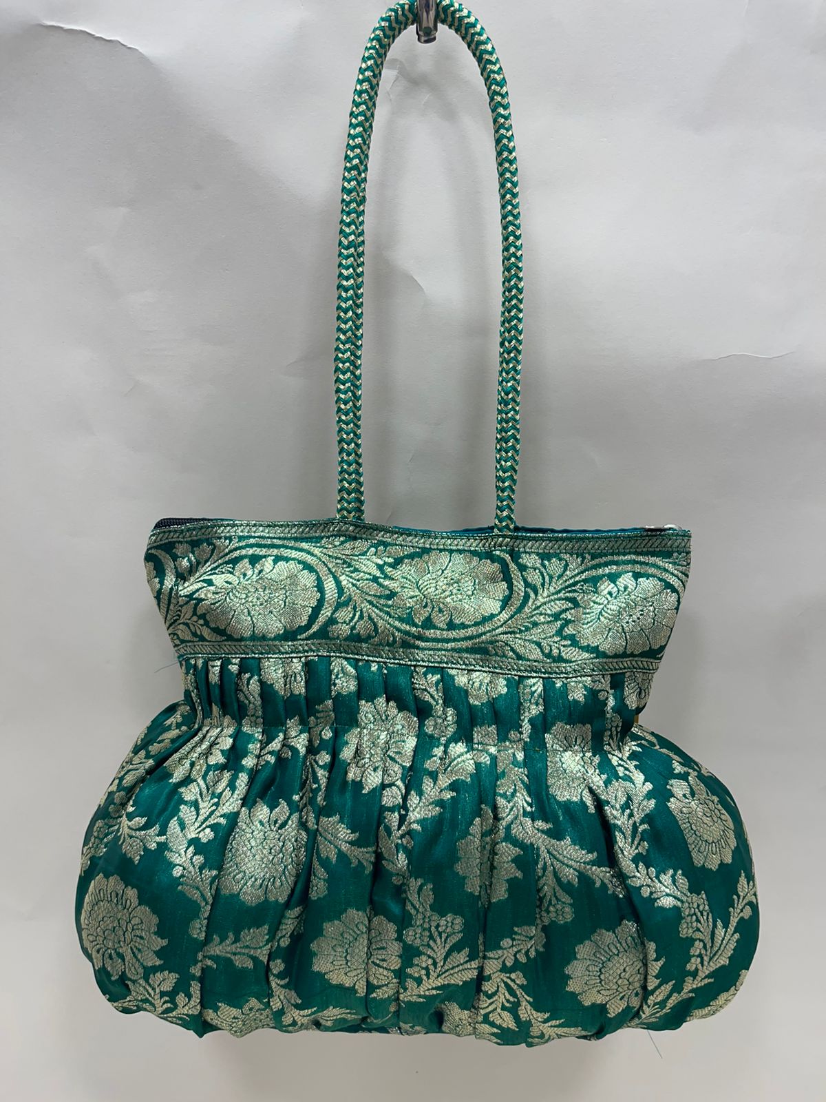 Green Banarasi Hand Bag HBG_44