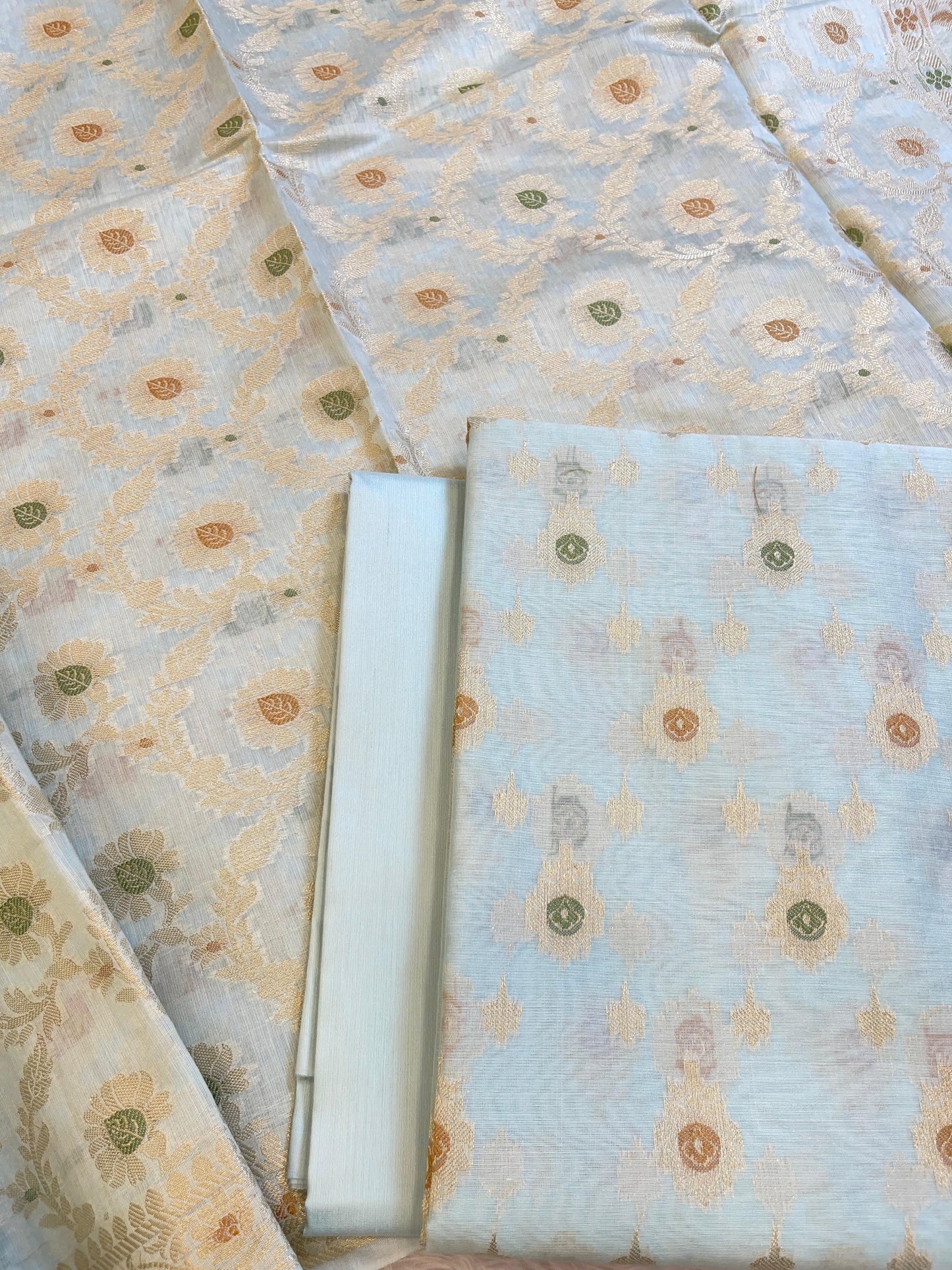 Seagreen Cotton Alfi Zari Resham Mina Booti Banarasi Suit 900SHL_AL3