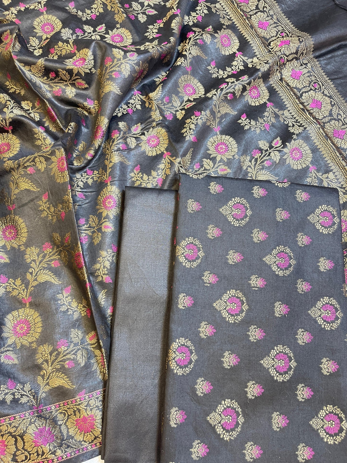 Black Dyable Premium Cotton Resham Minakari Banarasi Suit 950AJ_NC19