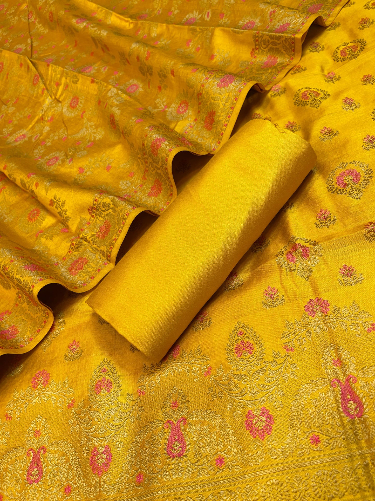 Mustard Gold Dyable Premium Cotton Resham Minakari Banarasi Suit 950AJ_NC22