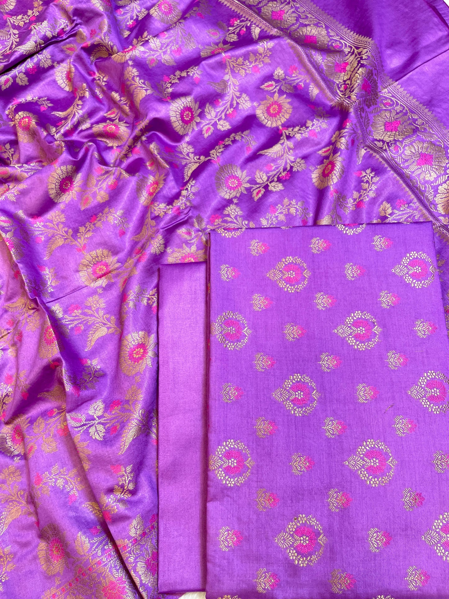 Purple Dyable Premium Cotton Resham Minakari Banarasi Suit 950AJ_NC24
