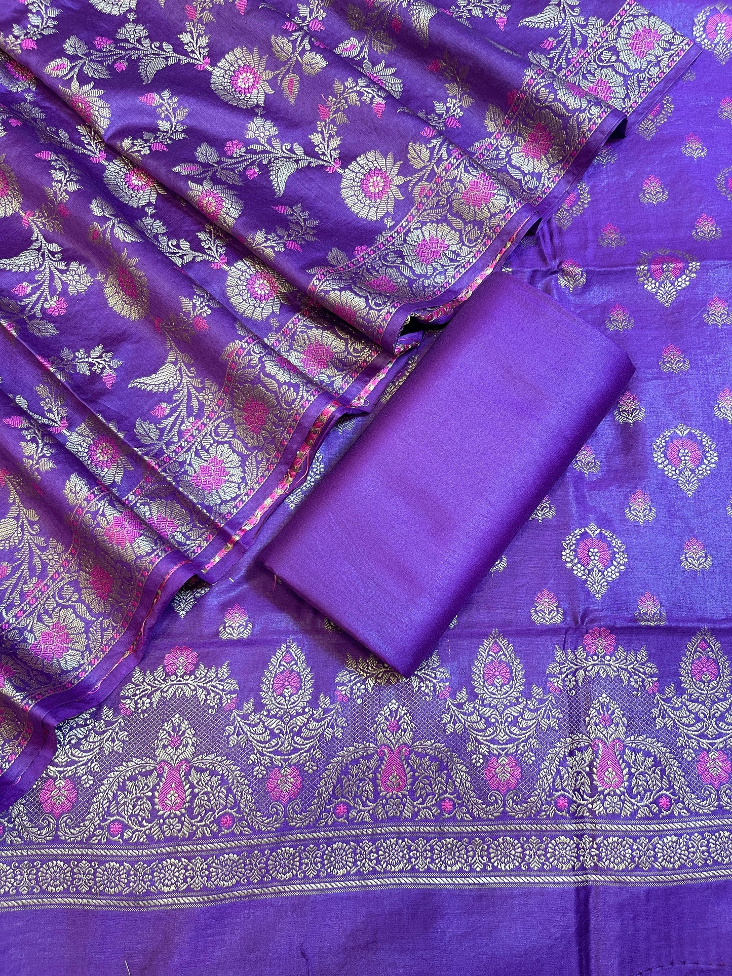 Dark Purple Dyable Premium Cotton Resham Minakari Banarasi Suit 950AJ_NC29