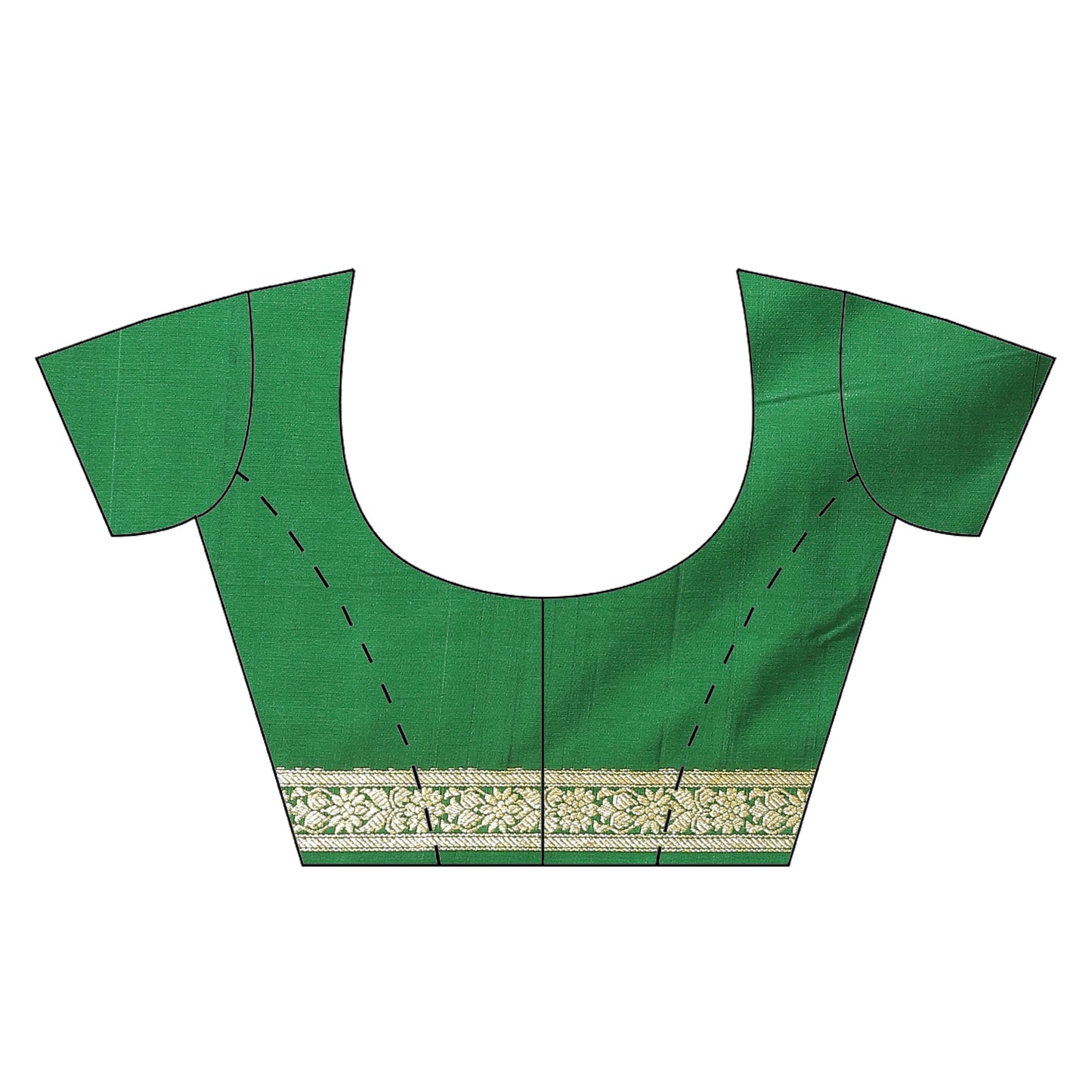 Faishana Presents Peach Mughal Motif Satin Silk Zari Booti Kadiyal Skirt Mustard & Green Border with Green Blouse Banarasi Saree
