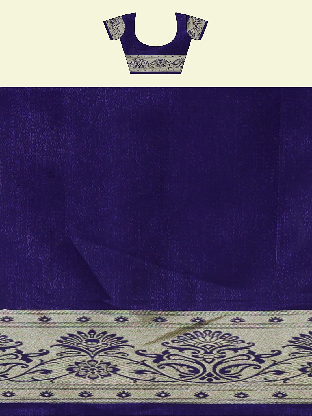 Faishana Presents Red Satin Silk Mughal Motif Zari Jaal Boota with Contrast Blue Blouse Banarasi Saree