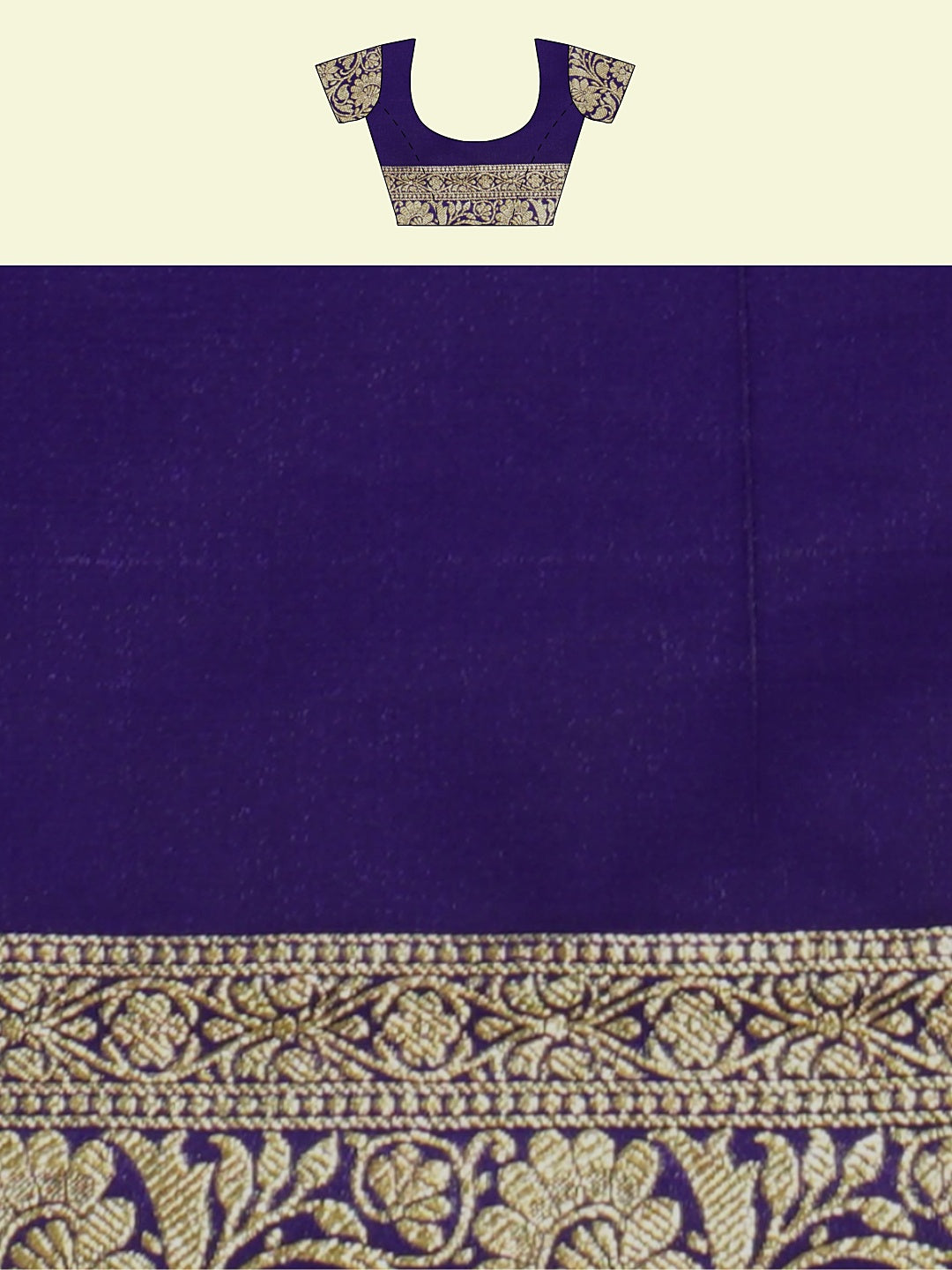 Faishana Presents Green Satin Silk Gold Zari Booti Mughal Motif Jaal Kadiyal Pallu With Blue Blouse Banarasi Saree