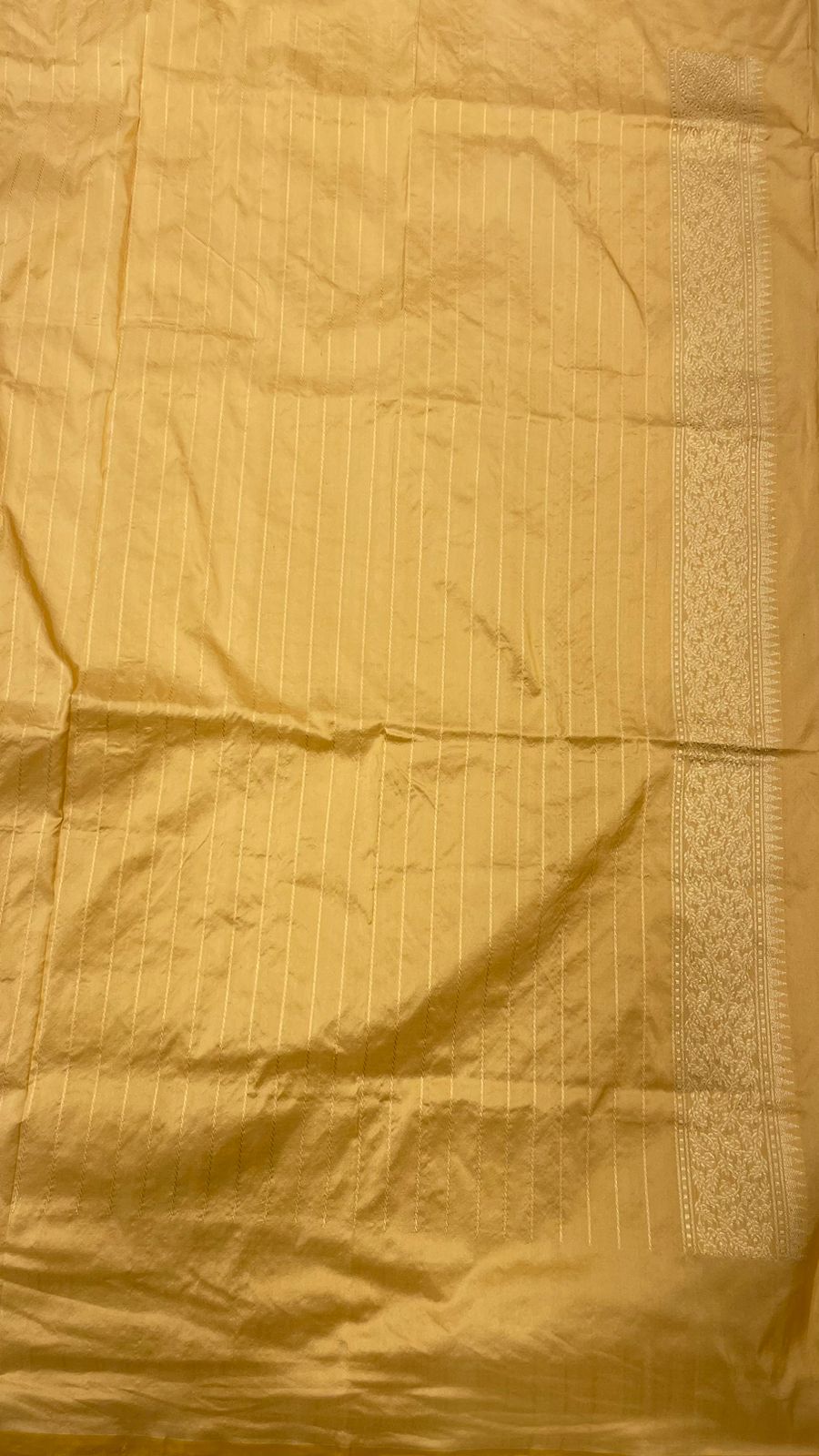 Faishana Pure Handloom Tussar Katan Silk Kadhwa Floral Sona Rupa Zari Booti with Kadhwa Zari Boota Pallu and Tussar Stripe Blouse