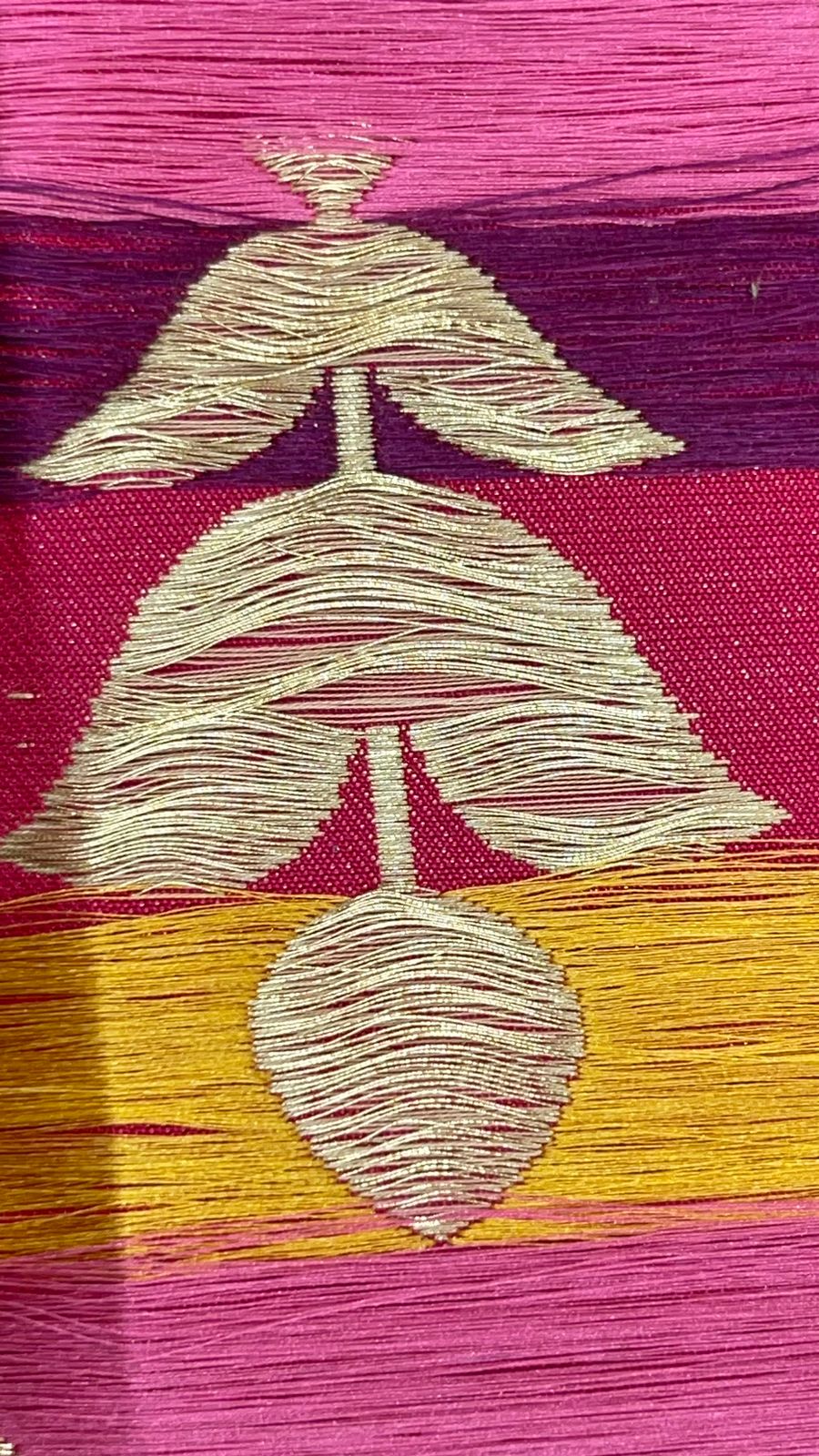 Faishana Pure Handloom Pink Katan Silk Kadhwa Jungla Bandhani Jaal Mina Zari Booti with Pink Golden Zari Booti Blouse