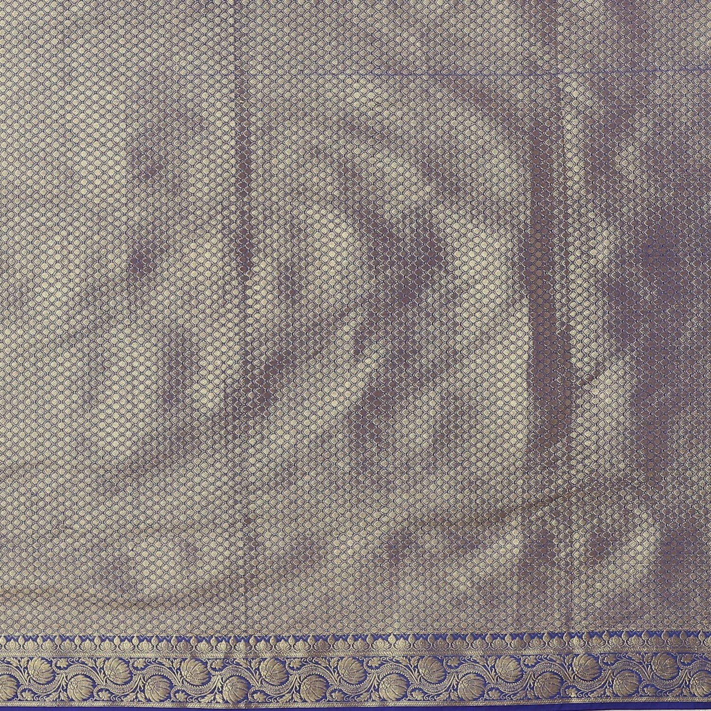 Faishana Presents Blue Katan Silk Plain Zari Anchal With Contrast Golden Zari Border Banarasi Saree