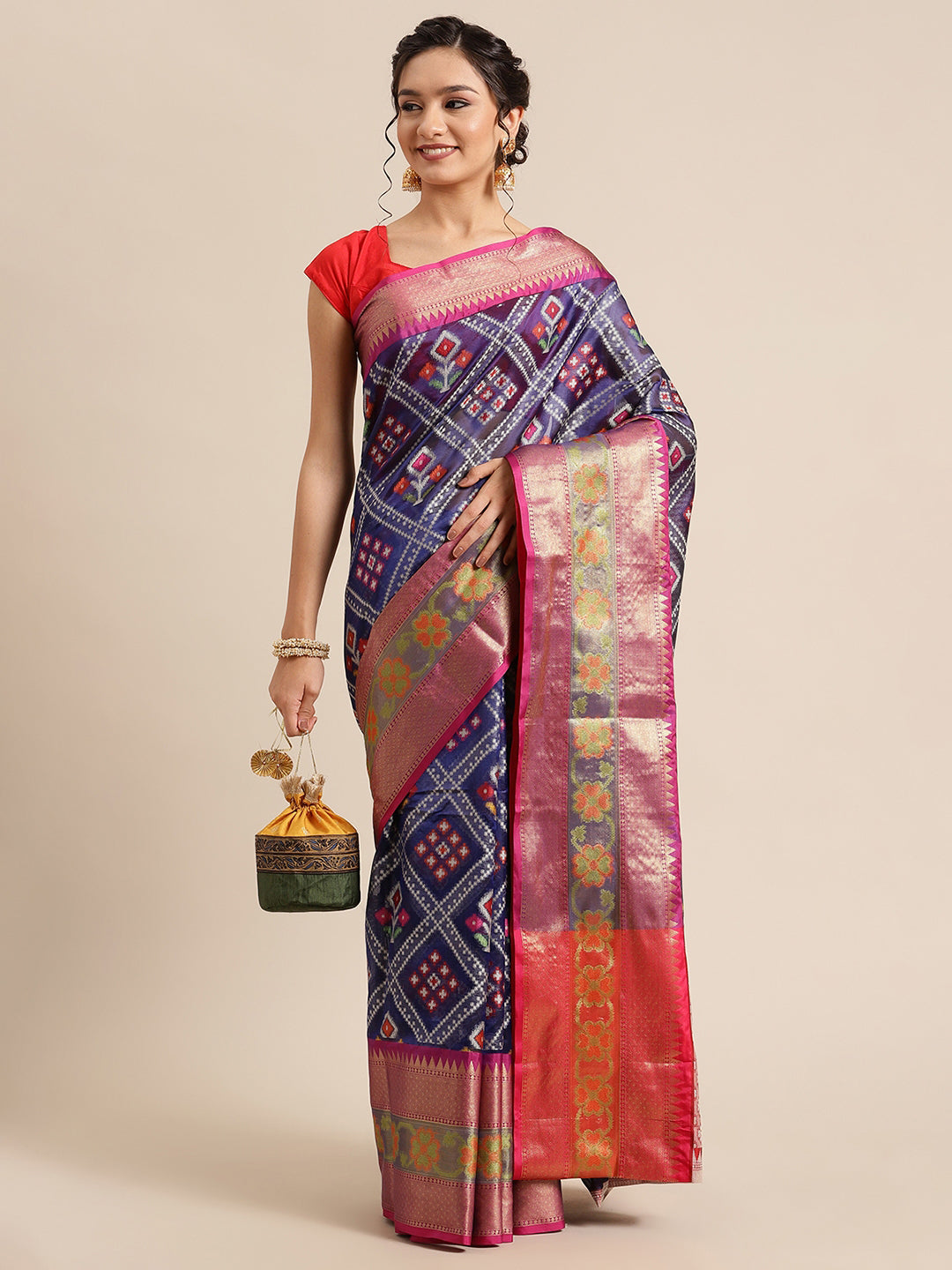 Blue Art Silk Banarasi Sarees For Women GEASF_25
