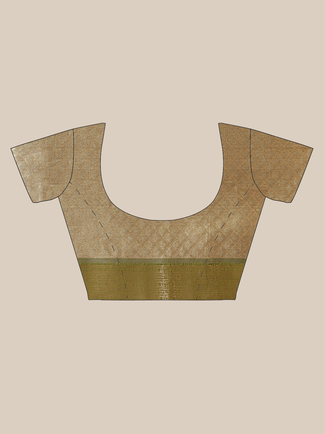 Faishana Presents Gold & Green Tissue Meena Jaal Border With Green Blouse Banarasi Saree