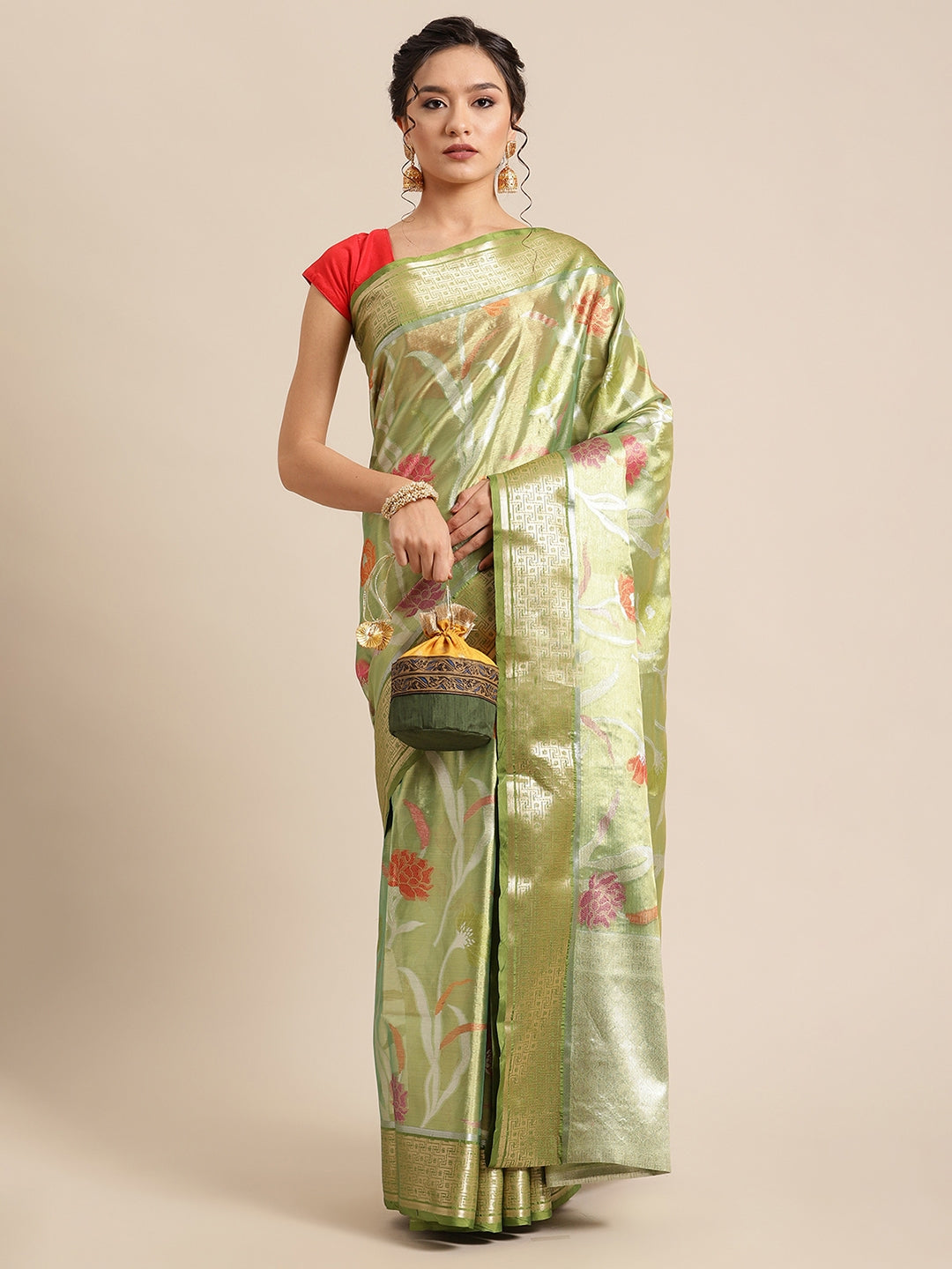 Gold Tissue Banarasi Sarees For Women GEASF_51