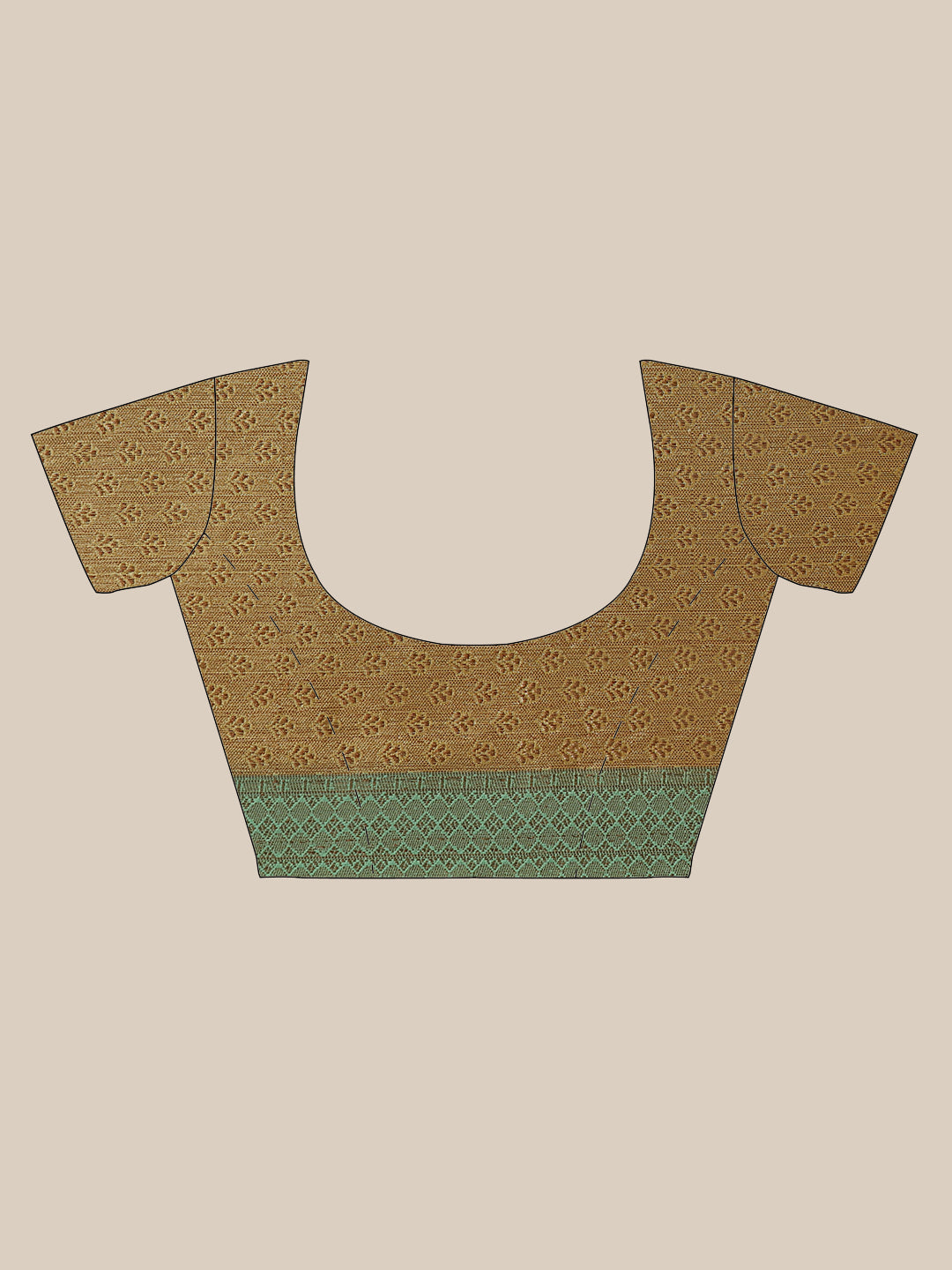 Faishana Presents Antique Gold & Seagreen Tissue Meena Jaal Zari Border With Seagreen Blouse Banarasi Saree