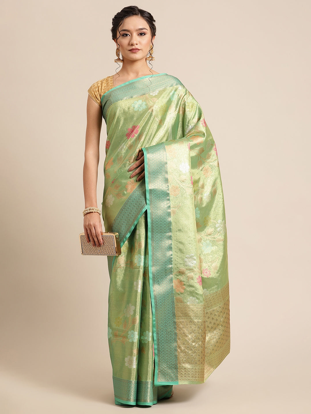 Green Tissue Banarasi Sarees For Women GEASF_55