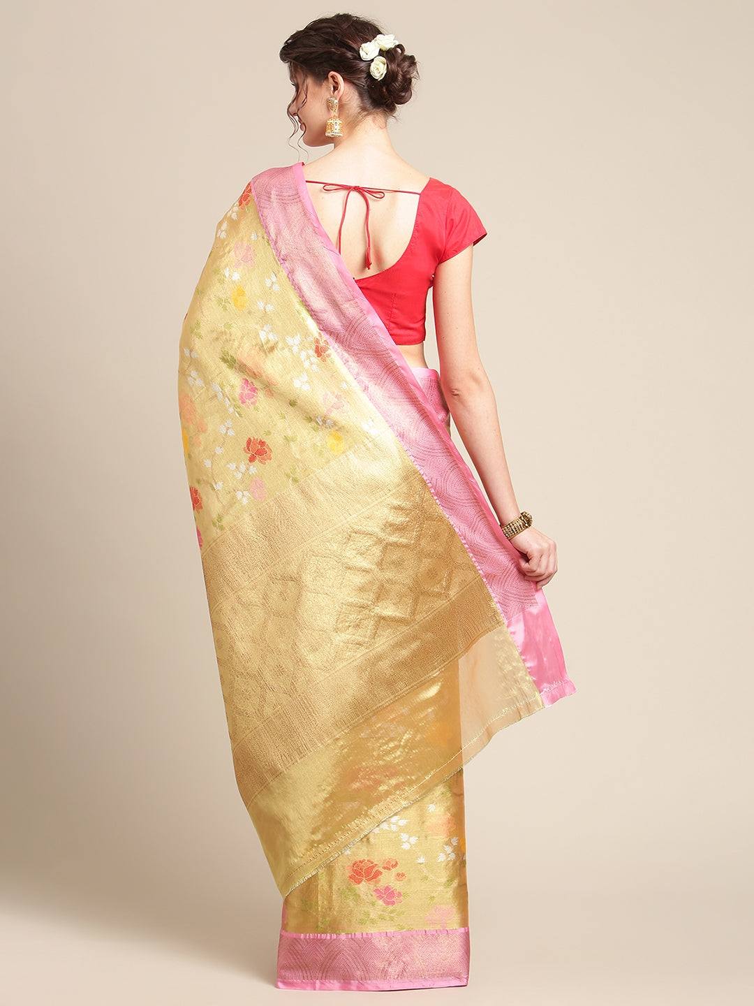 Gold Tissue Banarasi Sarees For Women GEASF_56