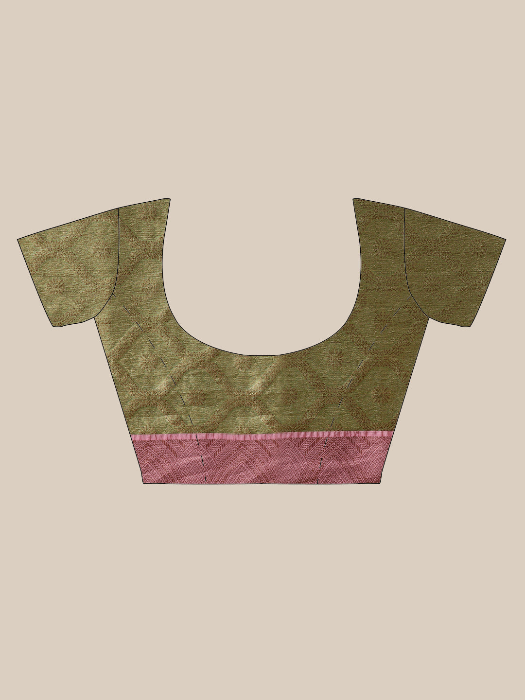 Faishana Presents Pure Gold & Pink Tilfi Jamdani Jaal Border With Gold Blouse Banarasi Saree