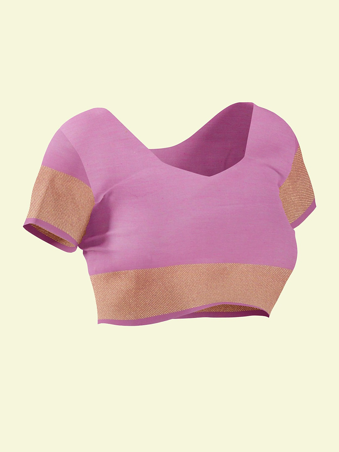 Faishana Presents Pink Cotton Chunri Booti Banarasi Zari Border with Pink Blouse Banarasi Saree