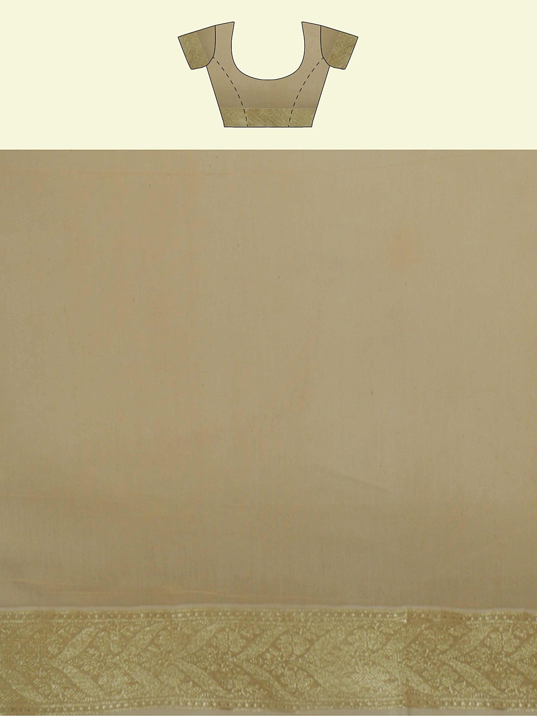 Faishana Presents Beige Kora Cotton Alfi Booti With Beige Blouse Banarasi Saree