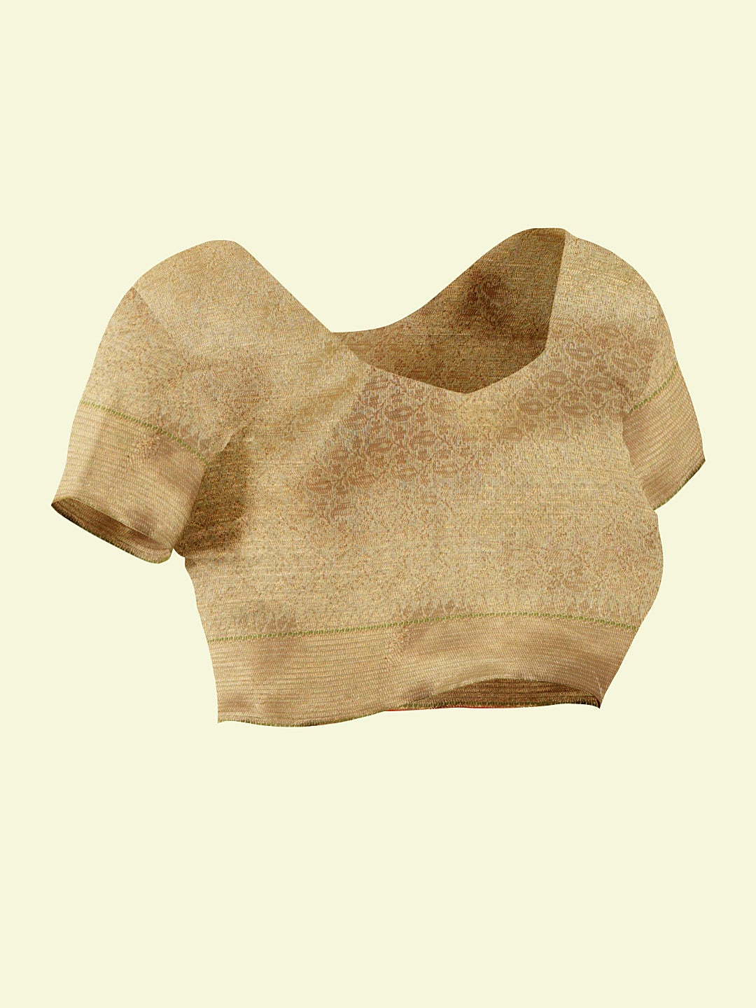 Faishana Presents Beige Abstarct Huge Square Pattern With Beige Border And Beige Blouse Banarasi Saree