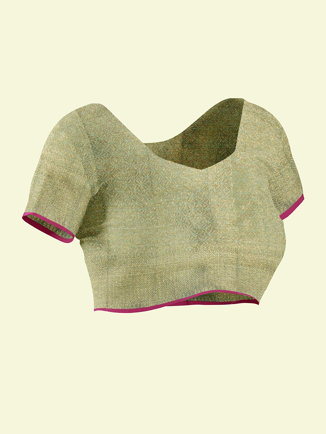 Faishana Presents Green Cotton Abstarct Pattern With Green Blouse Banarasi Saree