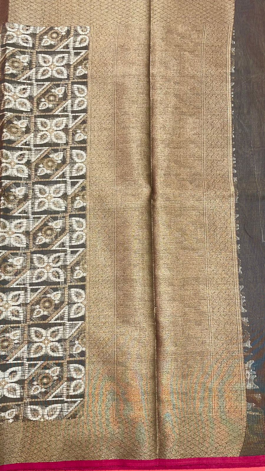 Grey Cotton Blend Banarasi Sarees For Women GEASF_737