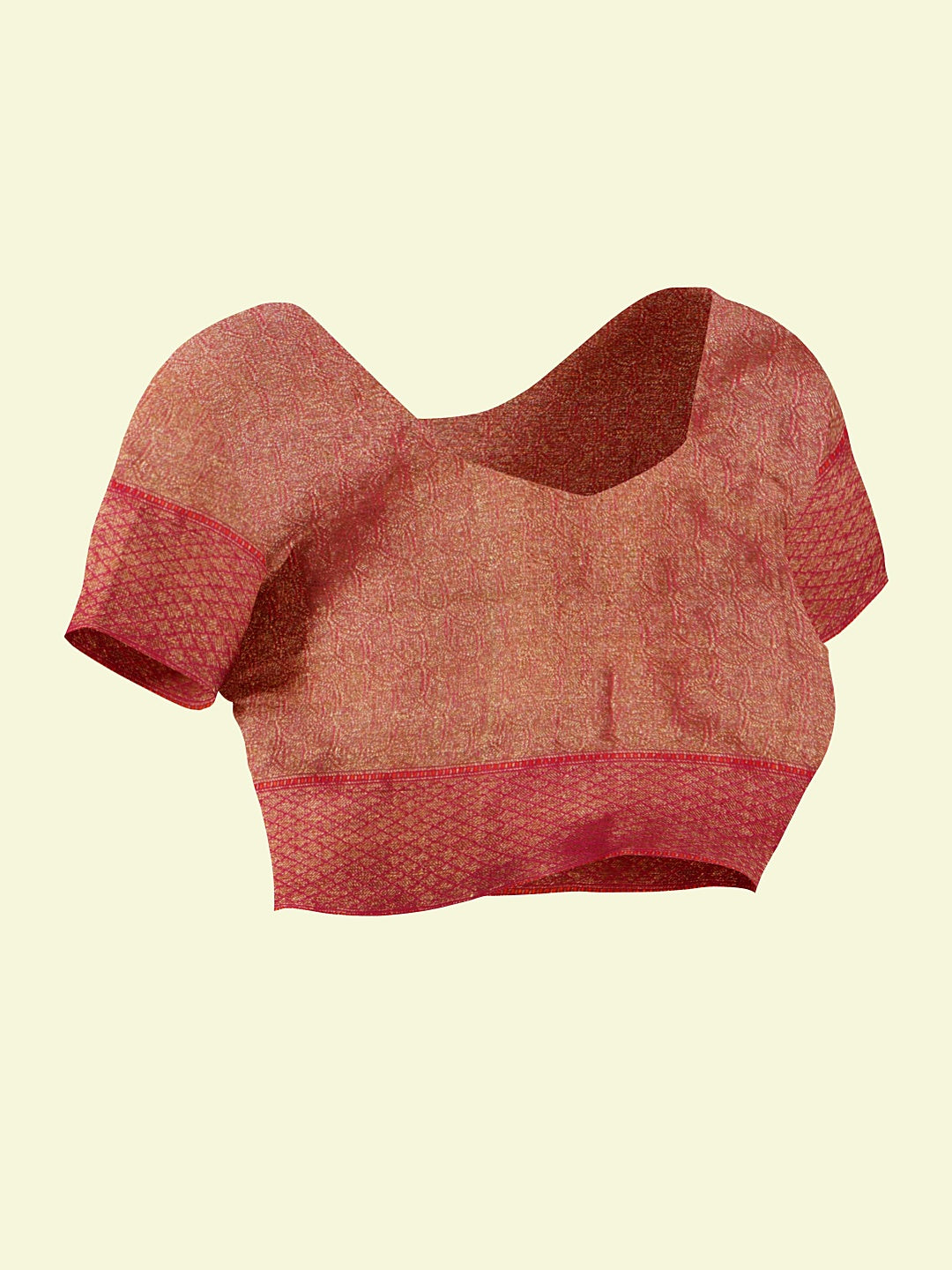 Faishana Presents Yellow Cotton Abstarct Design With Pink Blouse Banarasi Saree