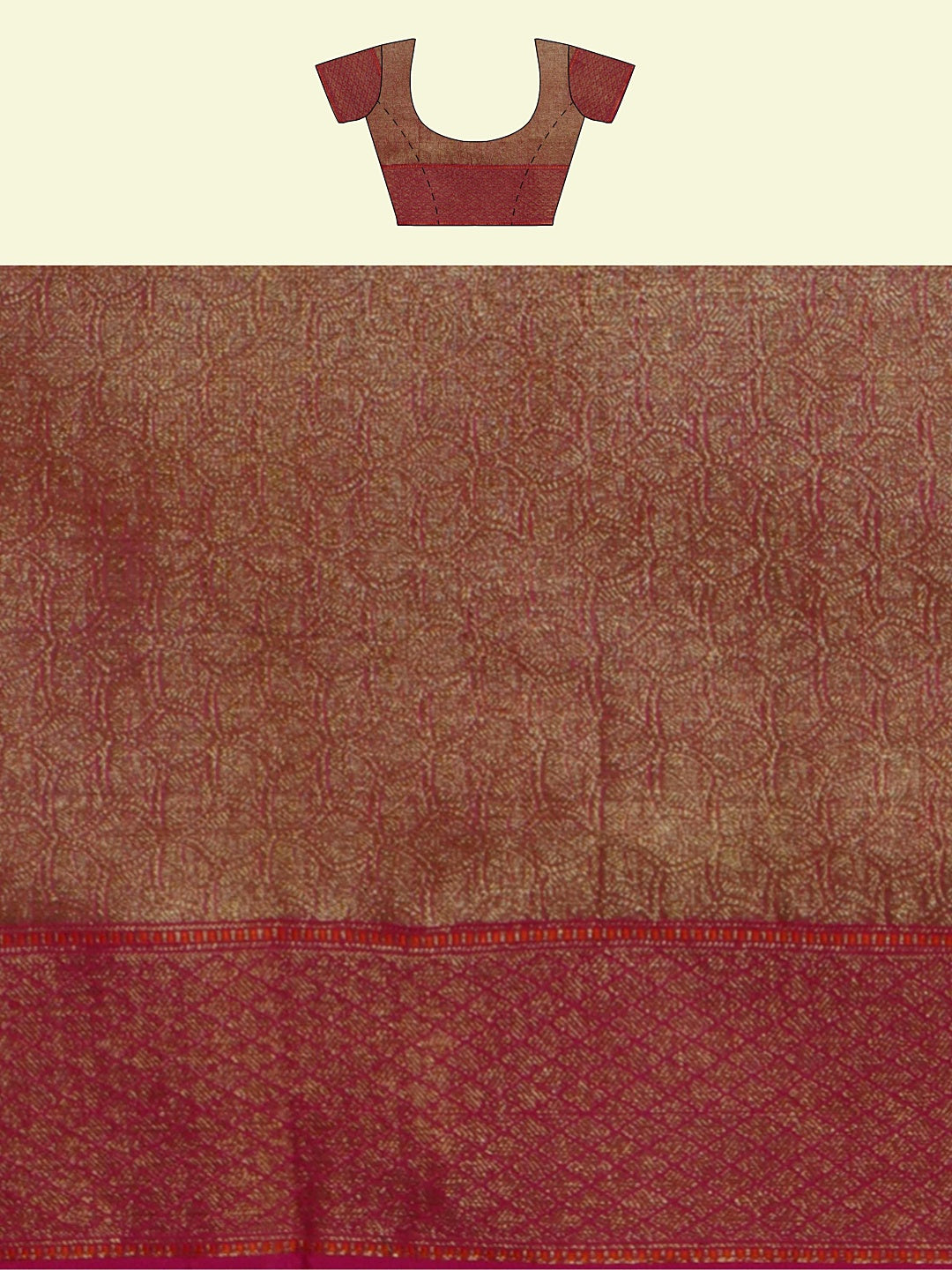 Faishana Presents Sea Green Abstarct Pattern With Red Border And Red Blouse Banarasi Saree