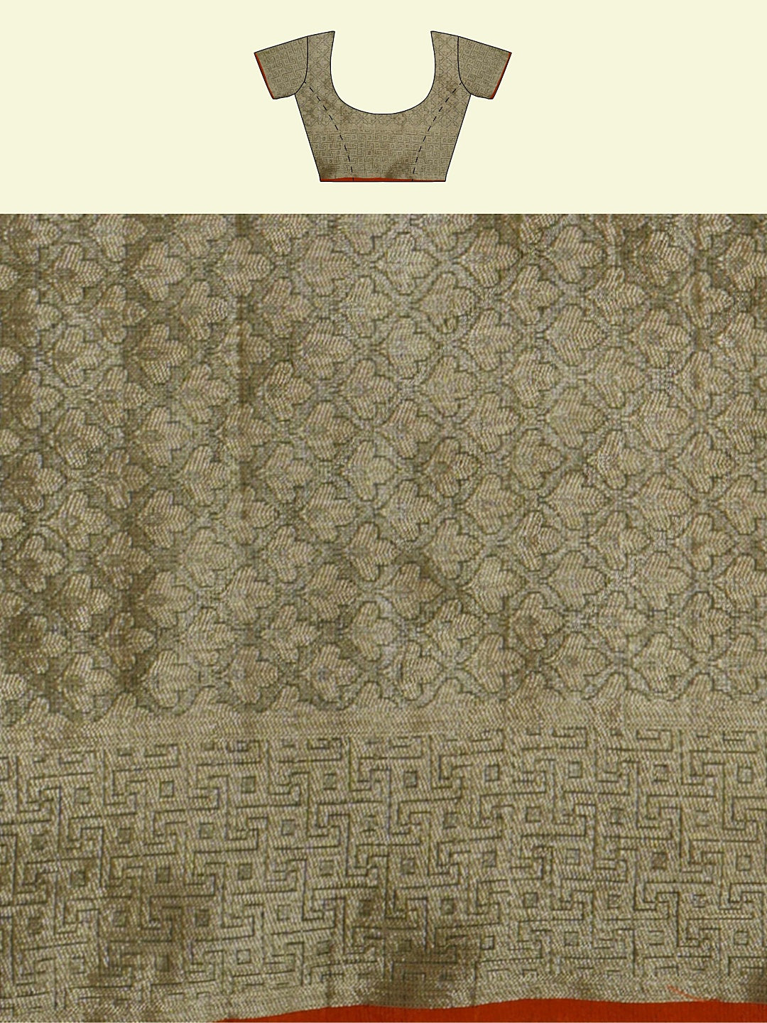 Grey Cotton Blend Banarasi Sarees For Women GEASF_760