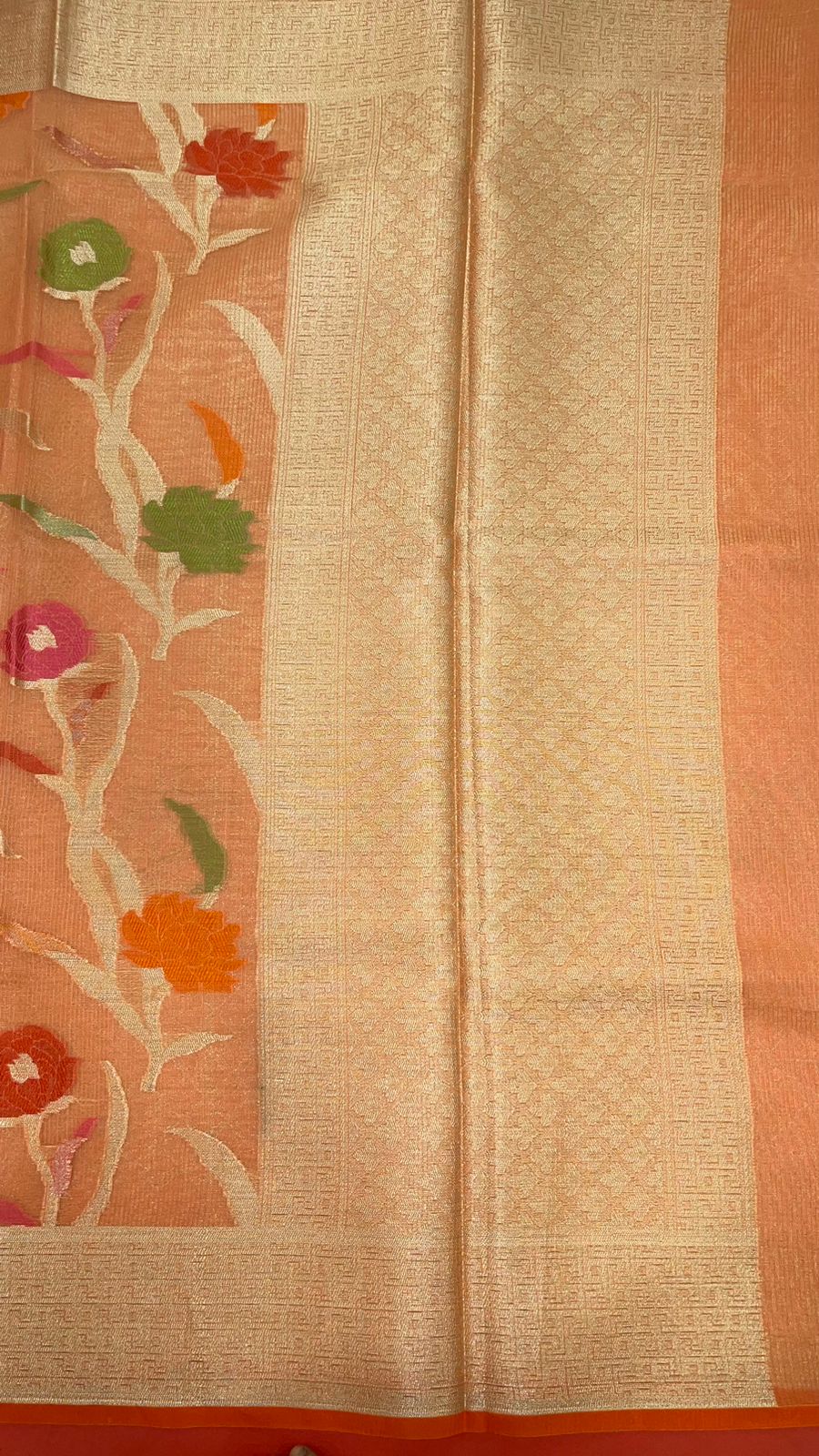 Pink Cotton Blend Banarasi Sarees For Women GEASF_762